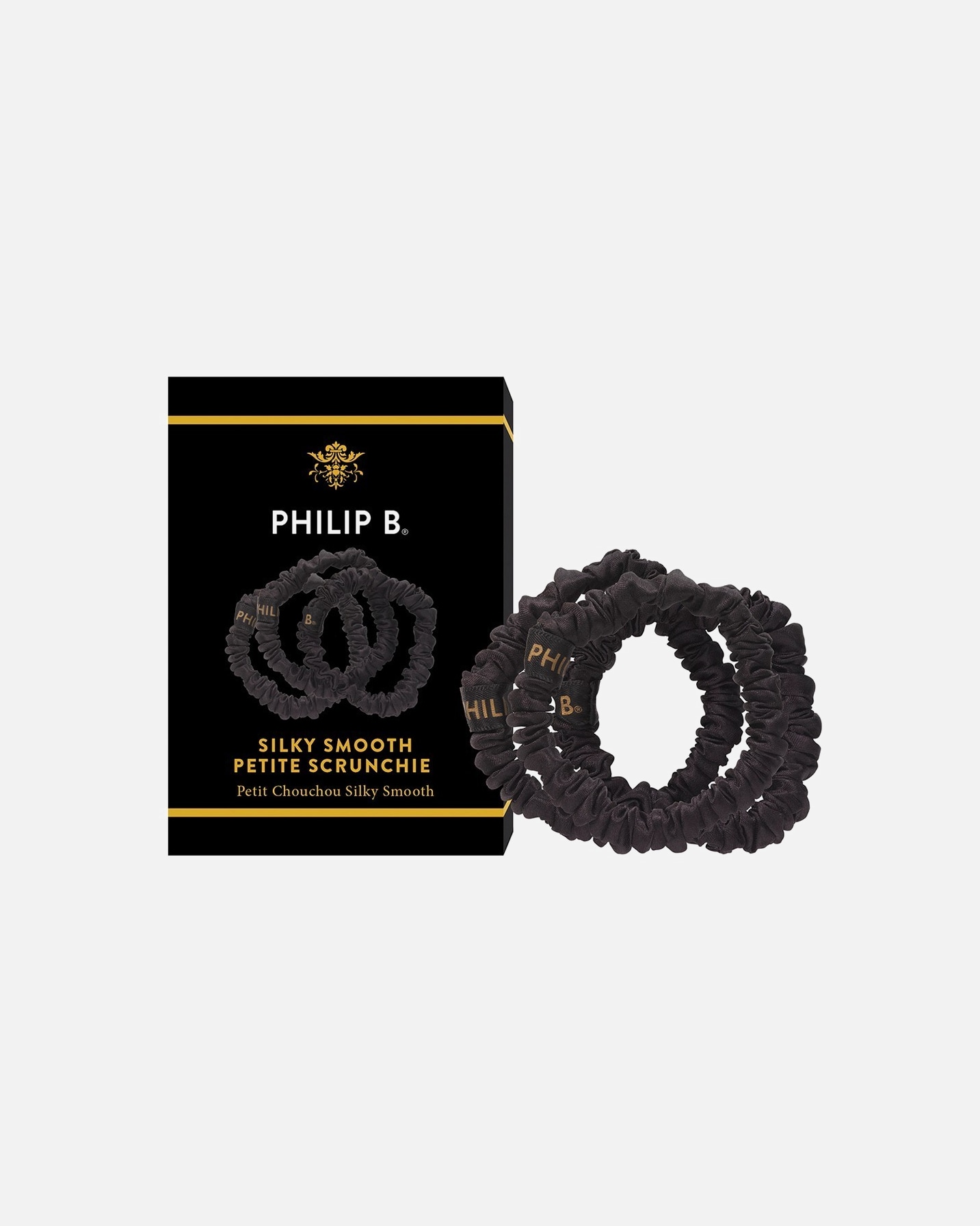 Élastique pour Unisexe Philip B. Petite Black Scrunchie Quantité: 1