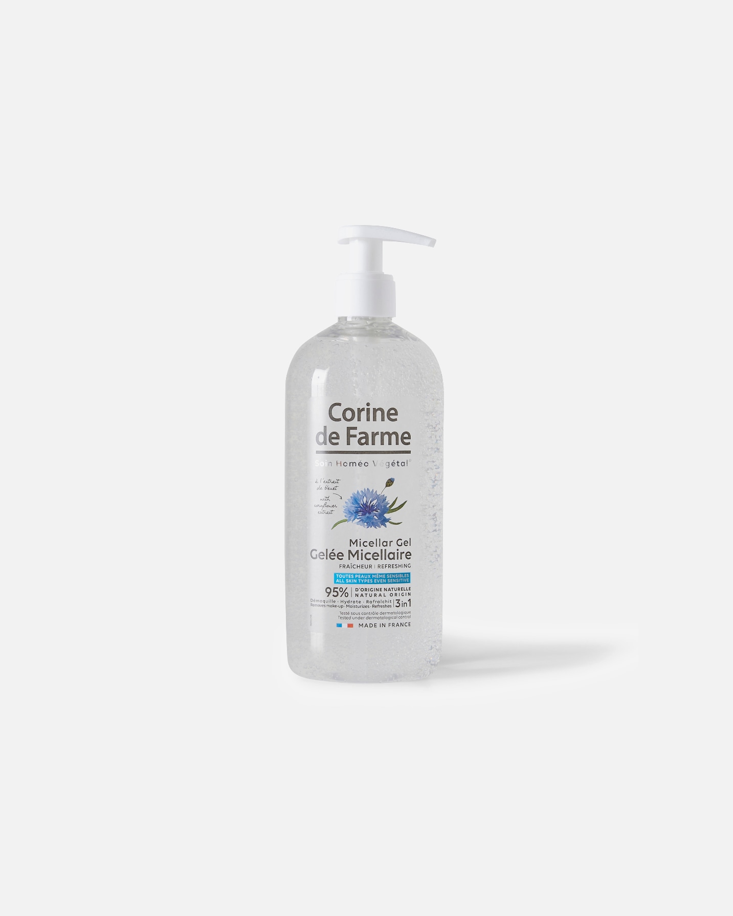 Gel visage pour Femme CORINE DE FARME Gelée micellaire 3 en 1 400 ml