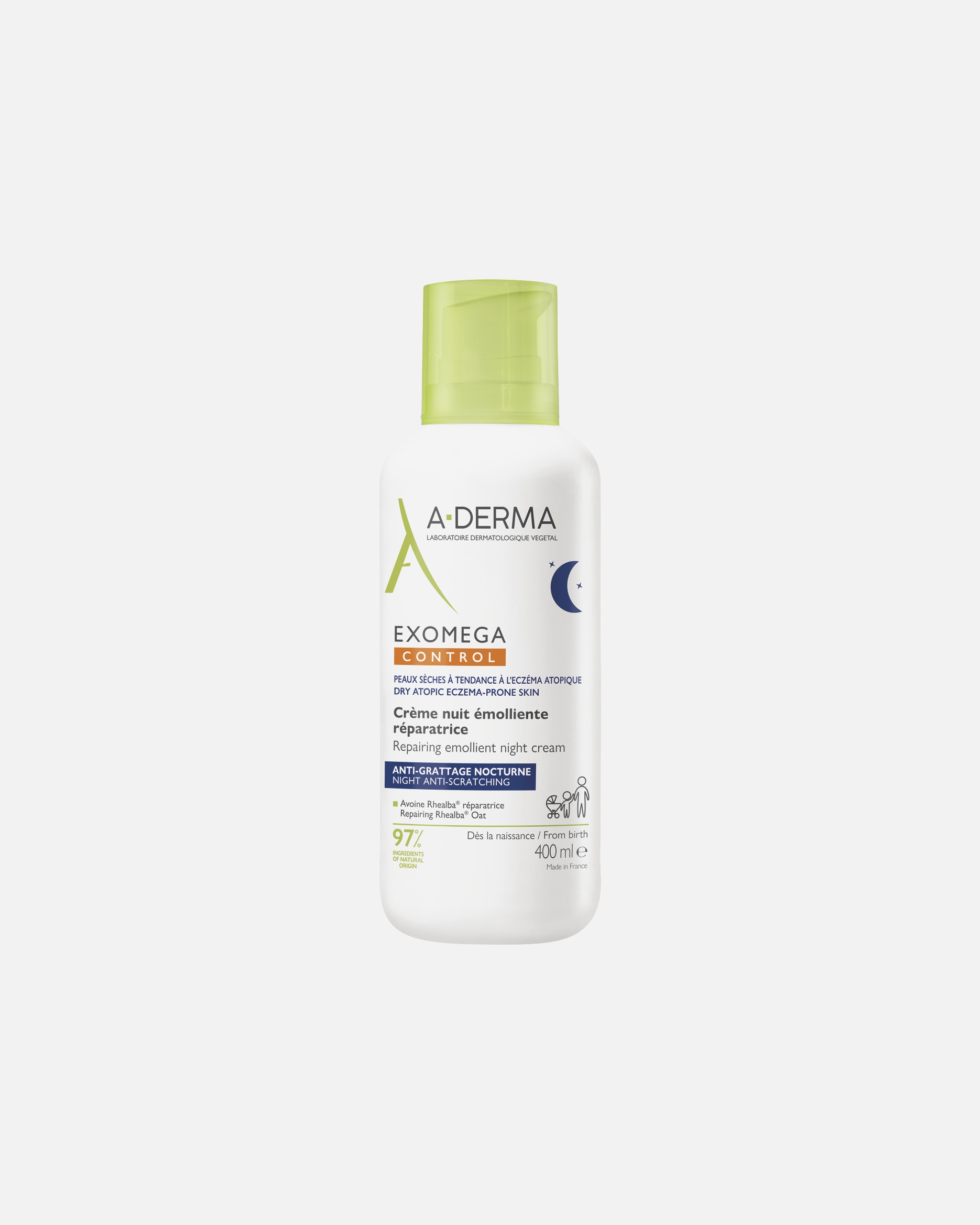 Crème de nuit pour Unisexe A-DERMA Exomega Control 400 ml