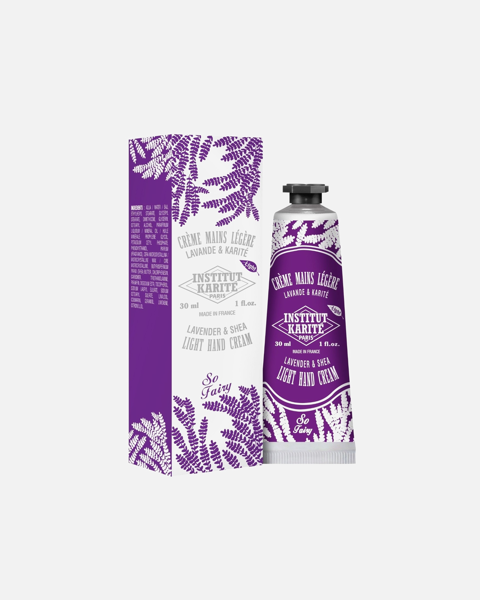 Crème pour les mains pour Unisexe Institut Karité Paris Crème Mains Légère Karité So Fairy Lavande Tube + étui - 30 ml
