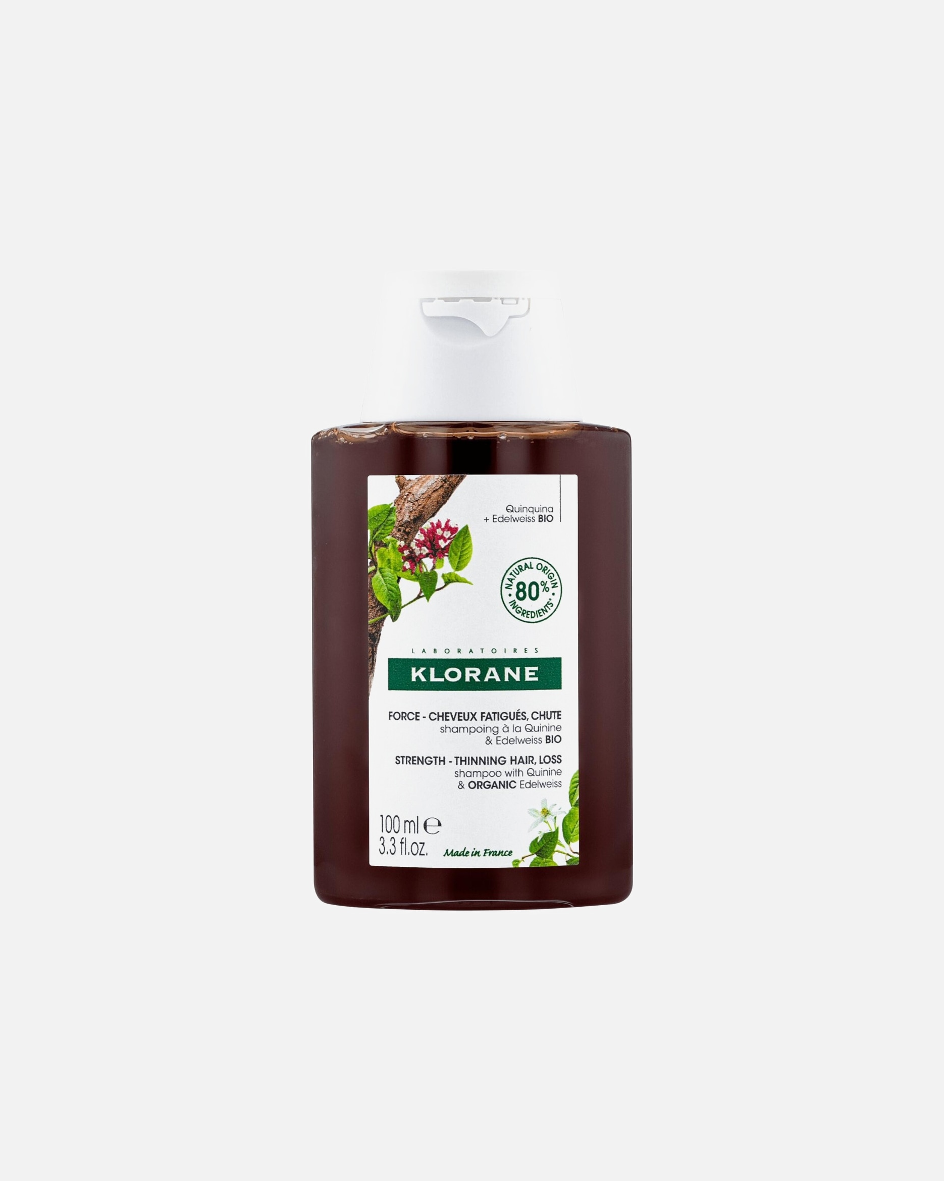 Shampooing pour Unisexe Klorane Shampoing force à la Quinine & Edelweiss BIO 100 ml