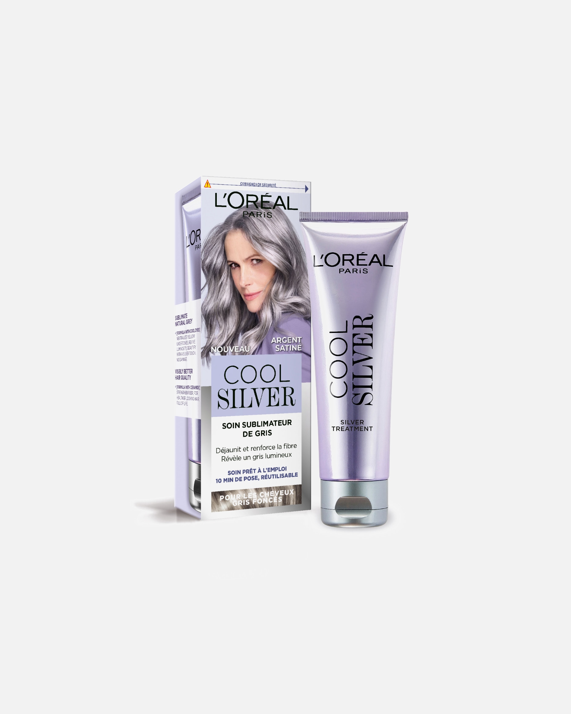 Coloration cheveux pour Unisexe L’Oréal Paris Cool Silver Argent Satiné