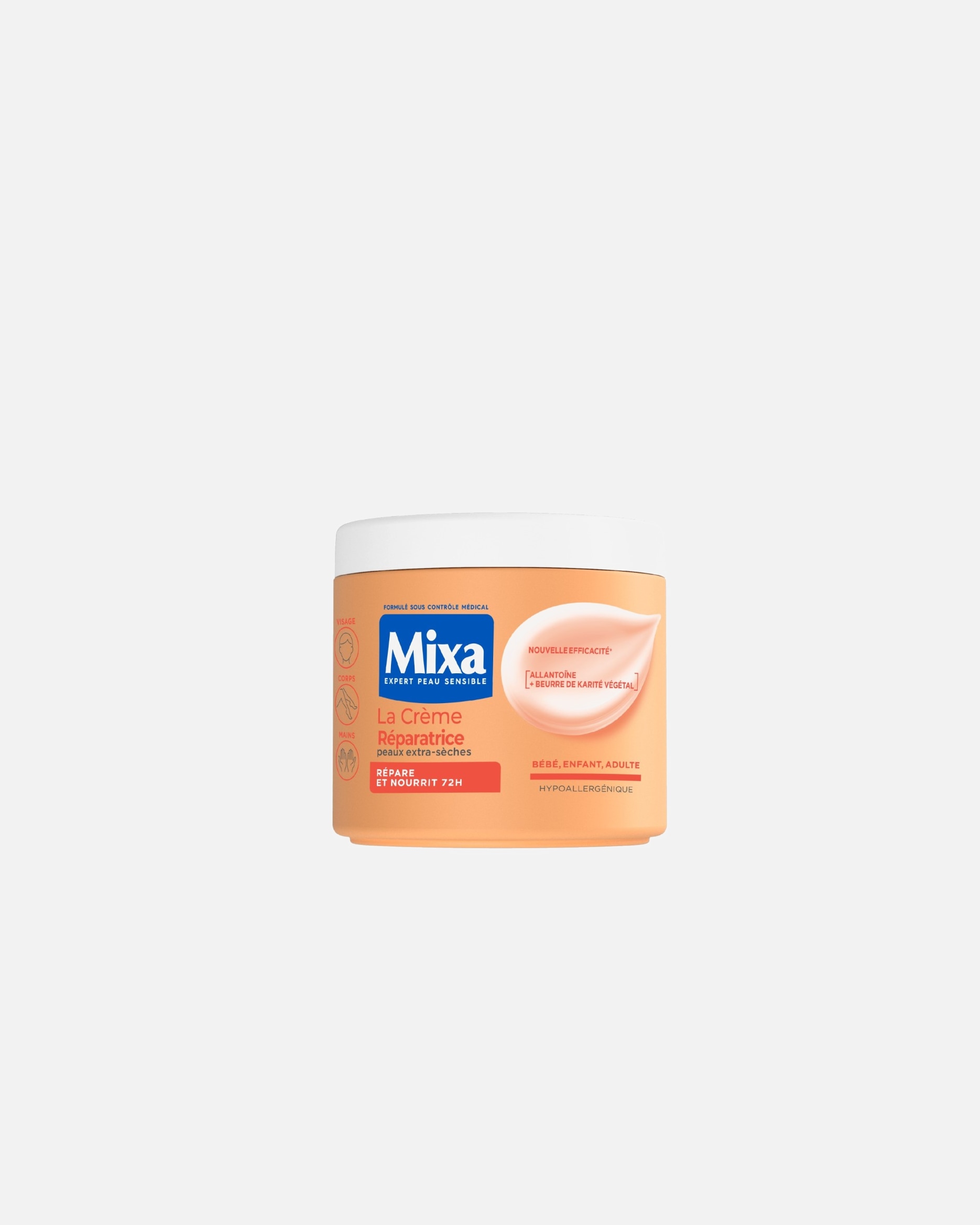 Crème pour le corps pour Unisexe Mixa La Crème Réparatrice pour peaux extra-sèches 400 ml