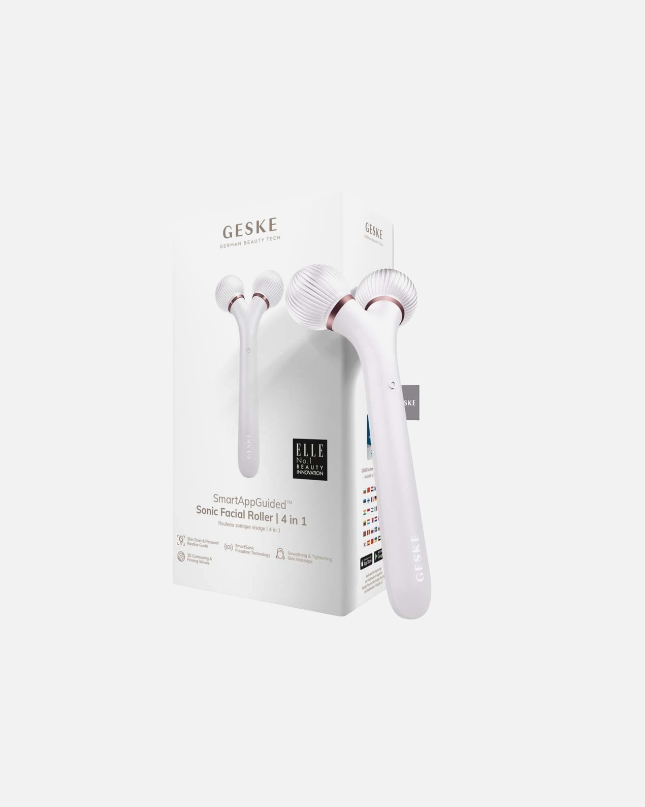 Appareil électrique de massage du visage pour Unisexe Geske SmartAppGuided™ Sonic Facial Roller | 4 en 1 1 Pièce