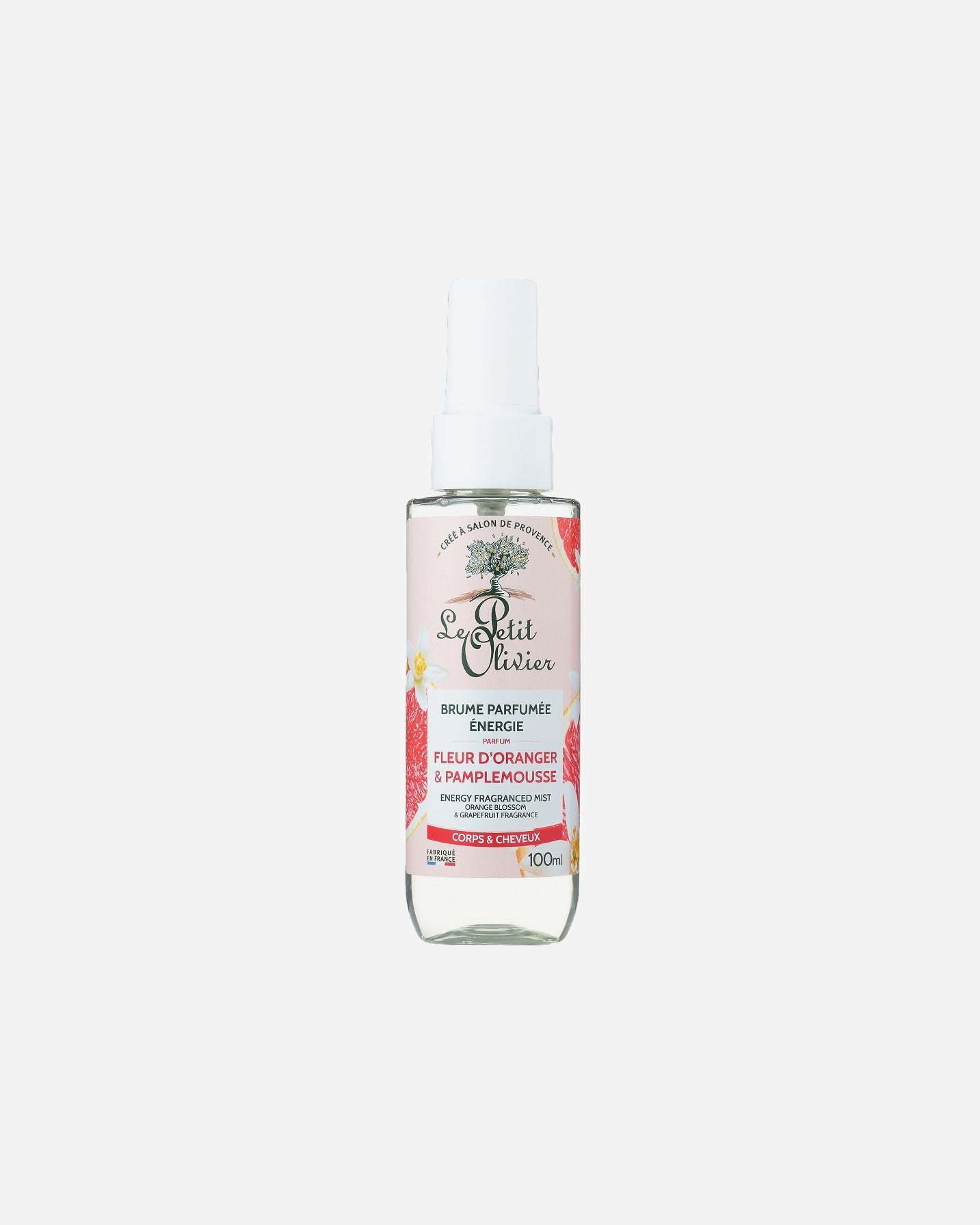 Spray pour le corps pour Unisexe Le Petit Olivier Brume Parfumée Énergie Fleur d’Oranger & Pamplemousse 100 ml
