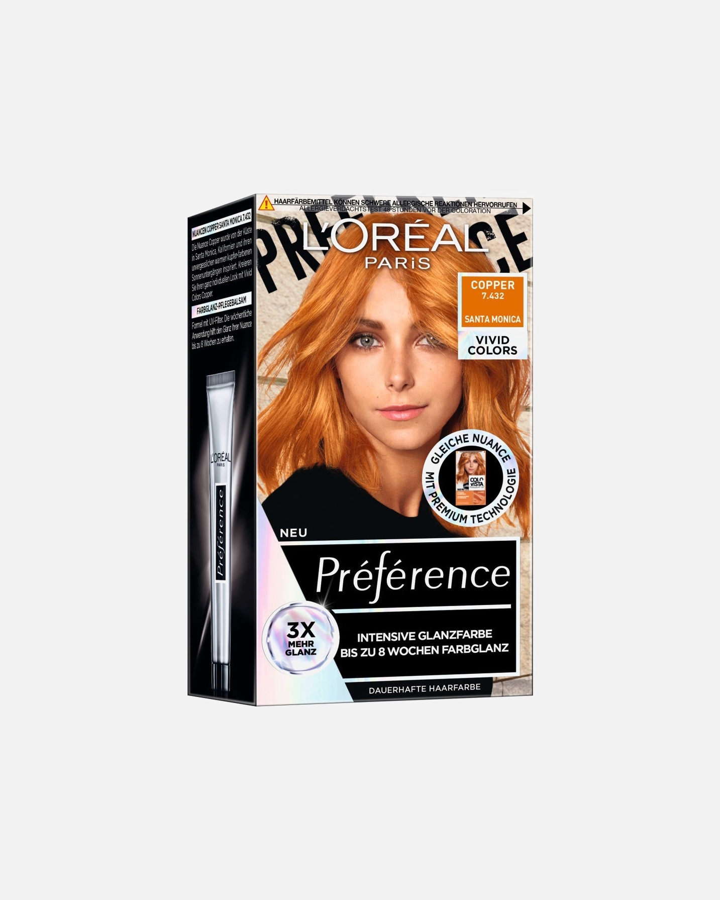 Coloration cheveux pour Unisexe L’Oréal Paris Preference Des couleurs vives 7432 - COPPER