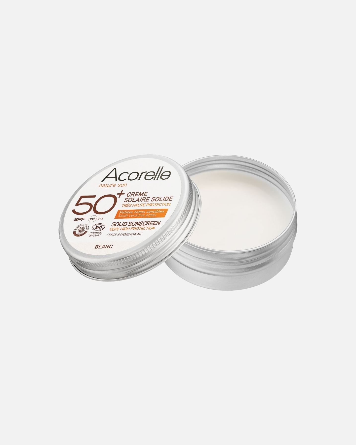 Crème solaire pour Unisexe Acorelle Crème Solaire Solide SPF50+ Blanche