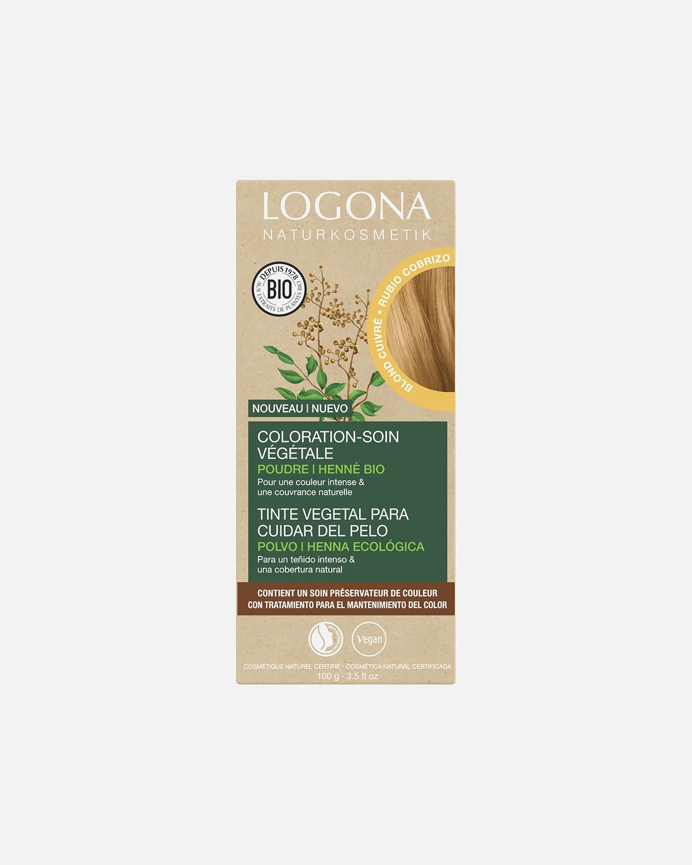 Coloration végétale pour Unisexe Logona Coloration-soin 02 - KUPFERBLOND