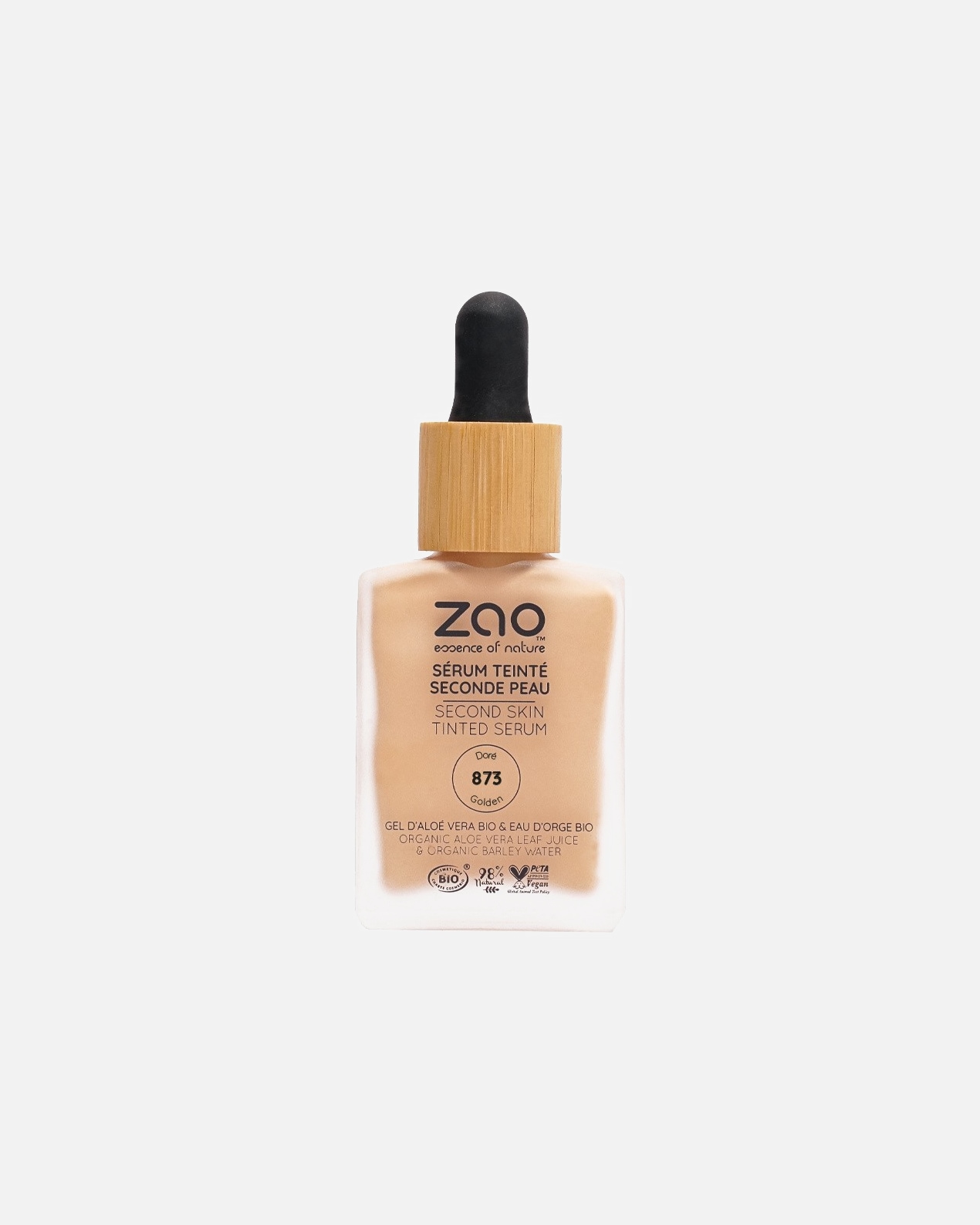 Fond de teint pour Unisexe ZAO Sérum teinté seconde peau 873 Doré ***