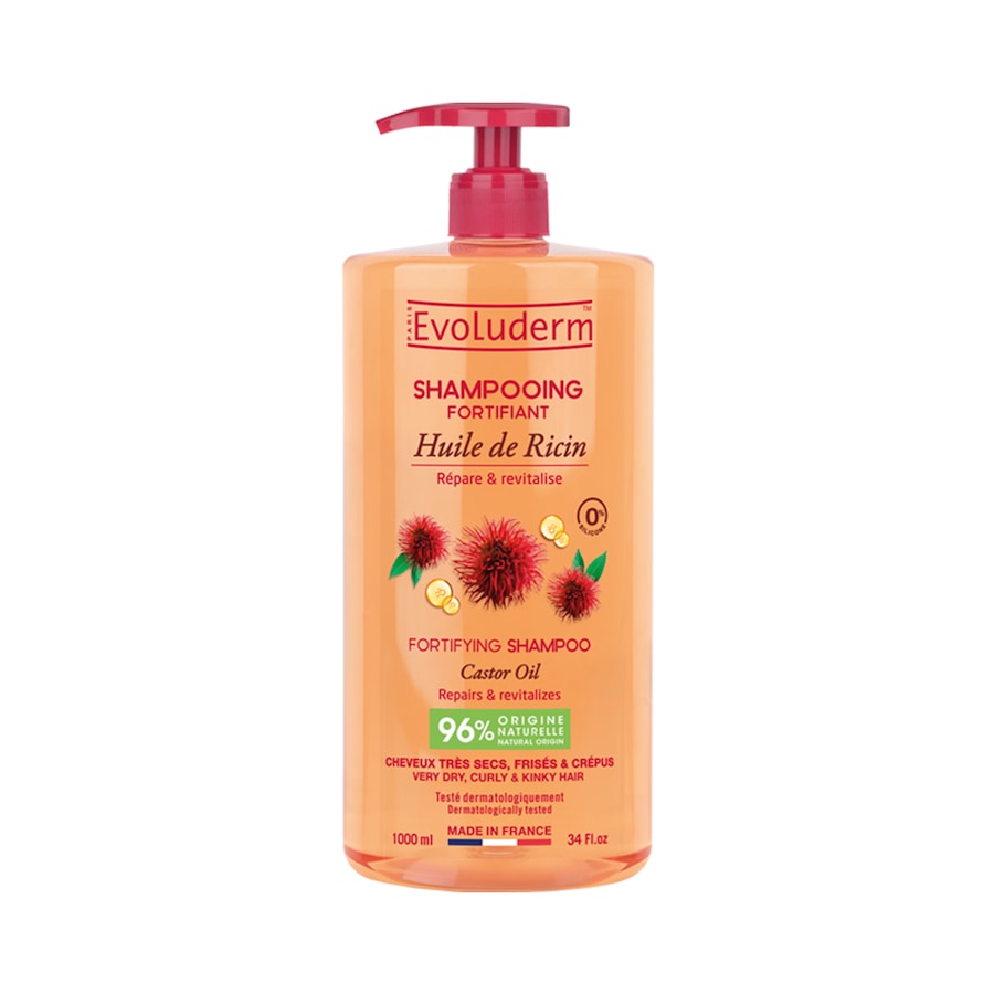 Evoluderm - Fortifiant Huile de Ricin Shampoing 1000 ml unisex