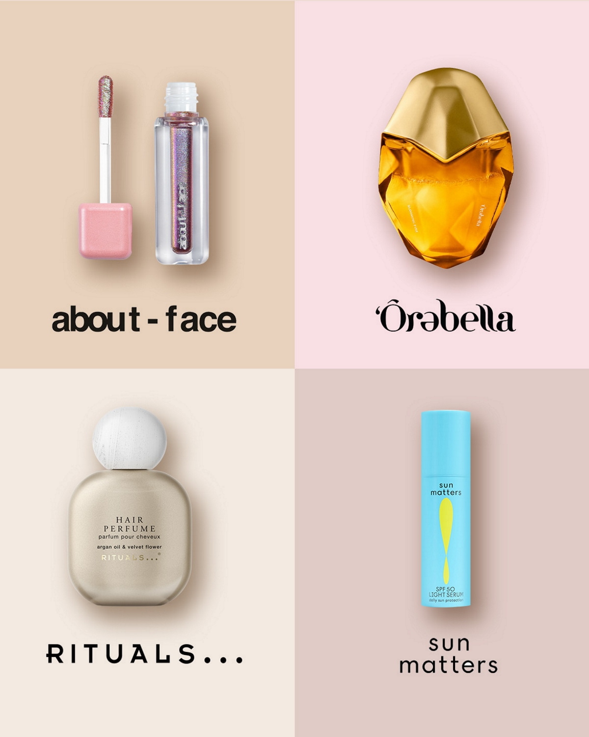 Découvrez About-Face, un brillant à lèvres scintillant avec un applicateur rose, parfait pour ajouter une touche d'éclat à votre look.