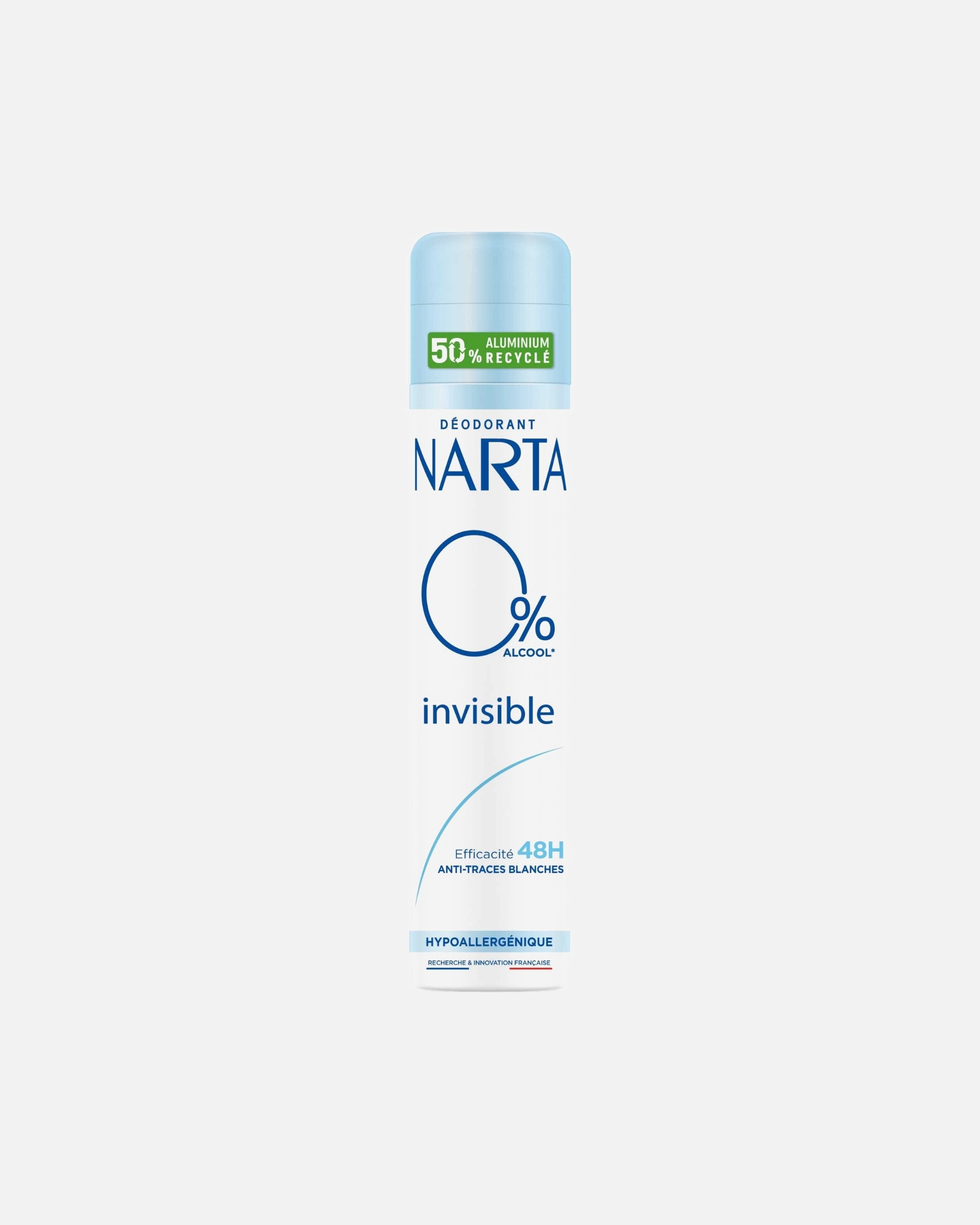 Déodorant pour Femme Narta Invisible 0% Déodorant Spray Femme anti-traces blanches 48h 200 ml