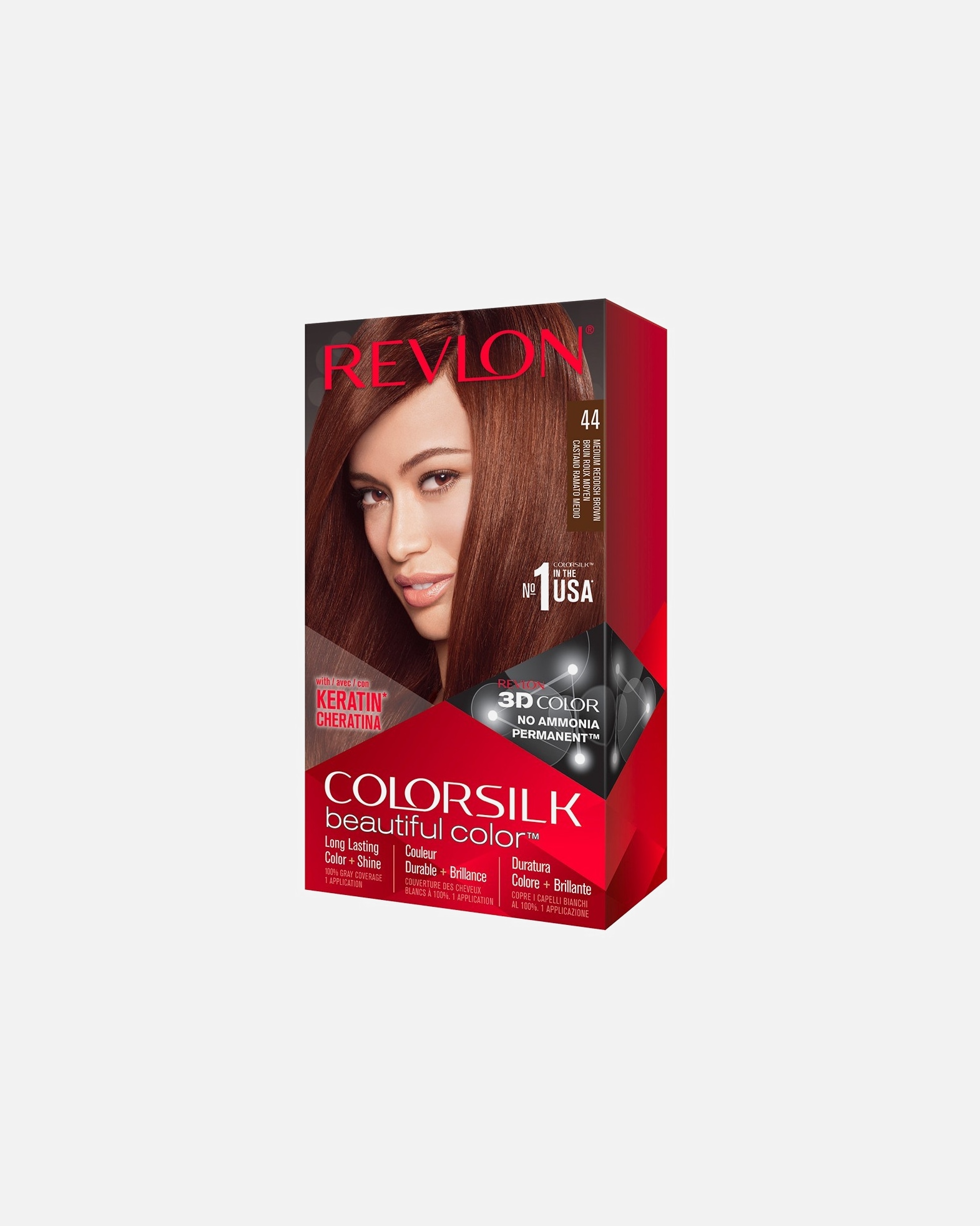 Coloration cheveux pour Unisexe Revlon ColorSilk Beautiful Color N°044 Brun Roux Moyen