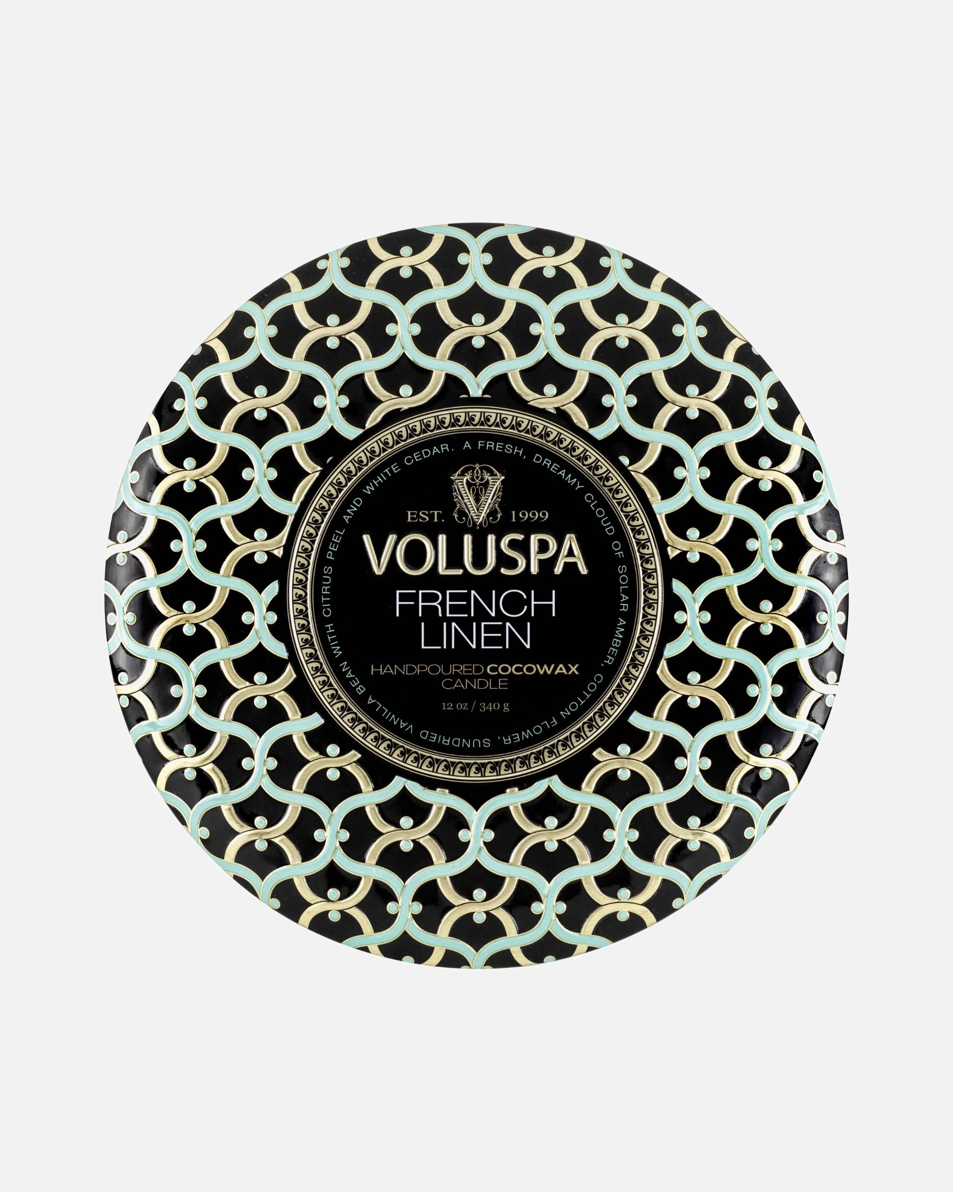Bougie pour Unisexe VOLUSPA Maison Noir Tin French Linen