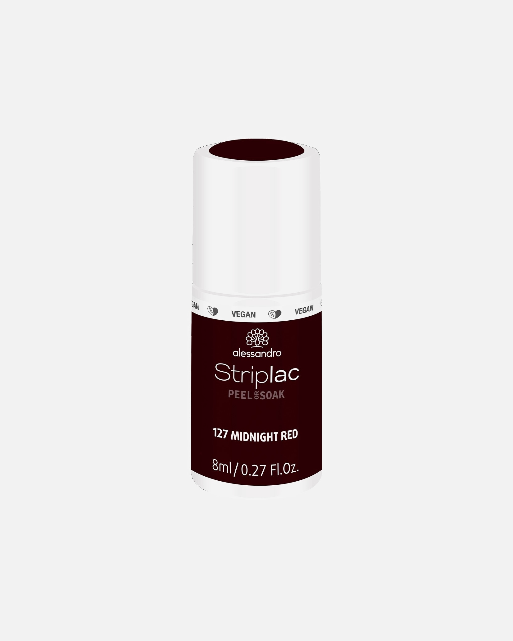Vernis à ongles UV pour Unisexe Alessandro Striplac PEEL OR SOAK 127 - MIDNIGHT RED