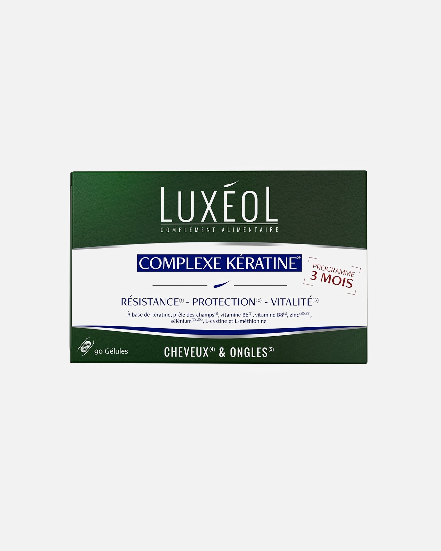Complément alimentaire pour Unisexe Luxéol Complexe Kératine 90 pièces