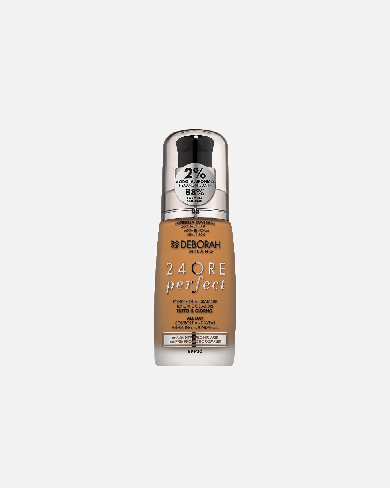 Fond de teint pour Unisexe Deborah Milano 24ore perfect - acide hyaluronique 05-AMBER
