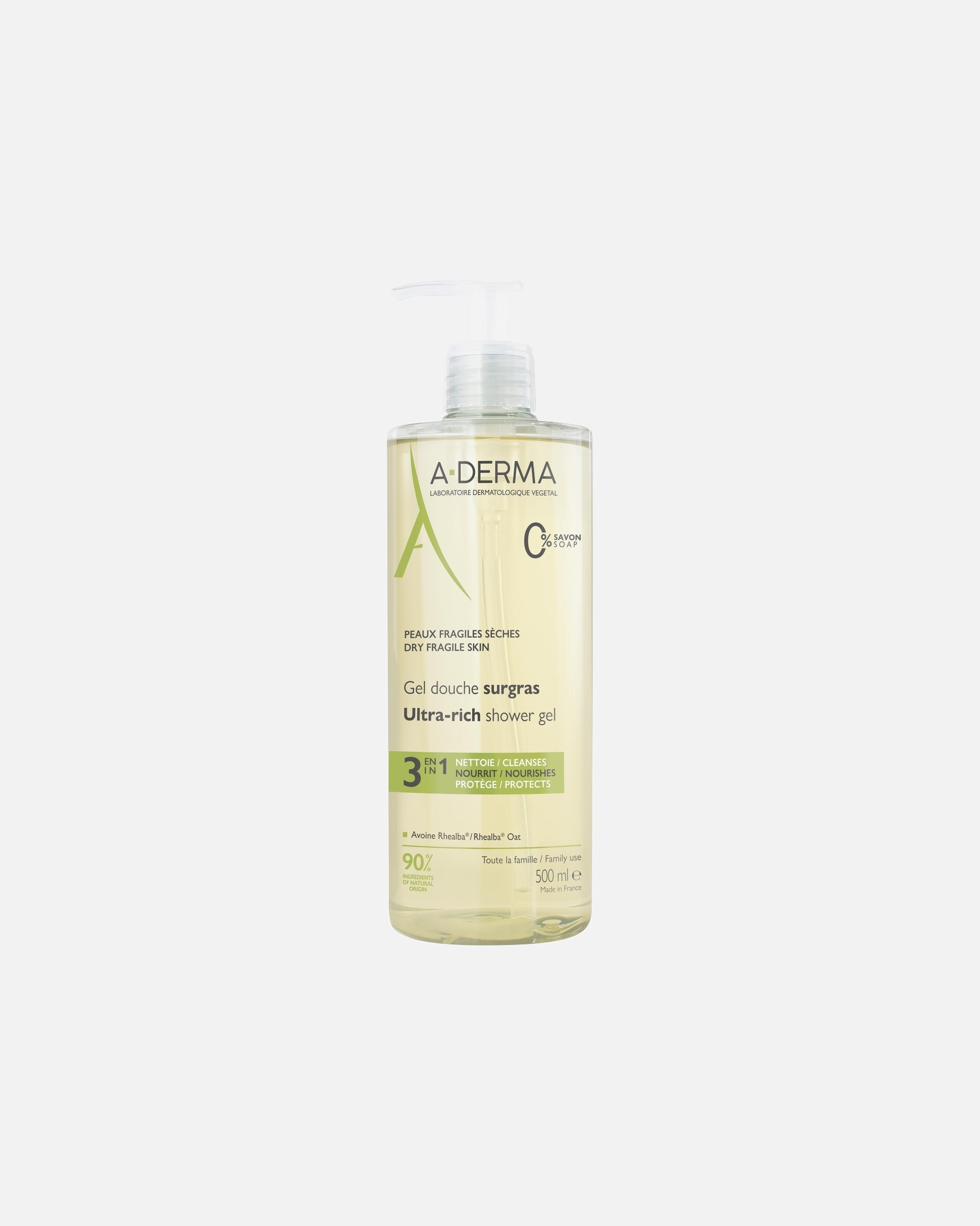 Gel douche pour Unisexe A-DERMA Gel surgras 500 ml