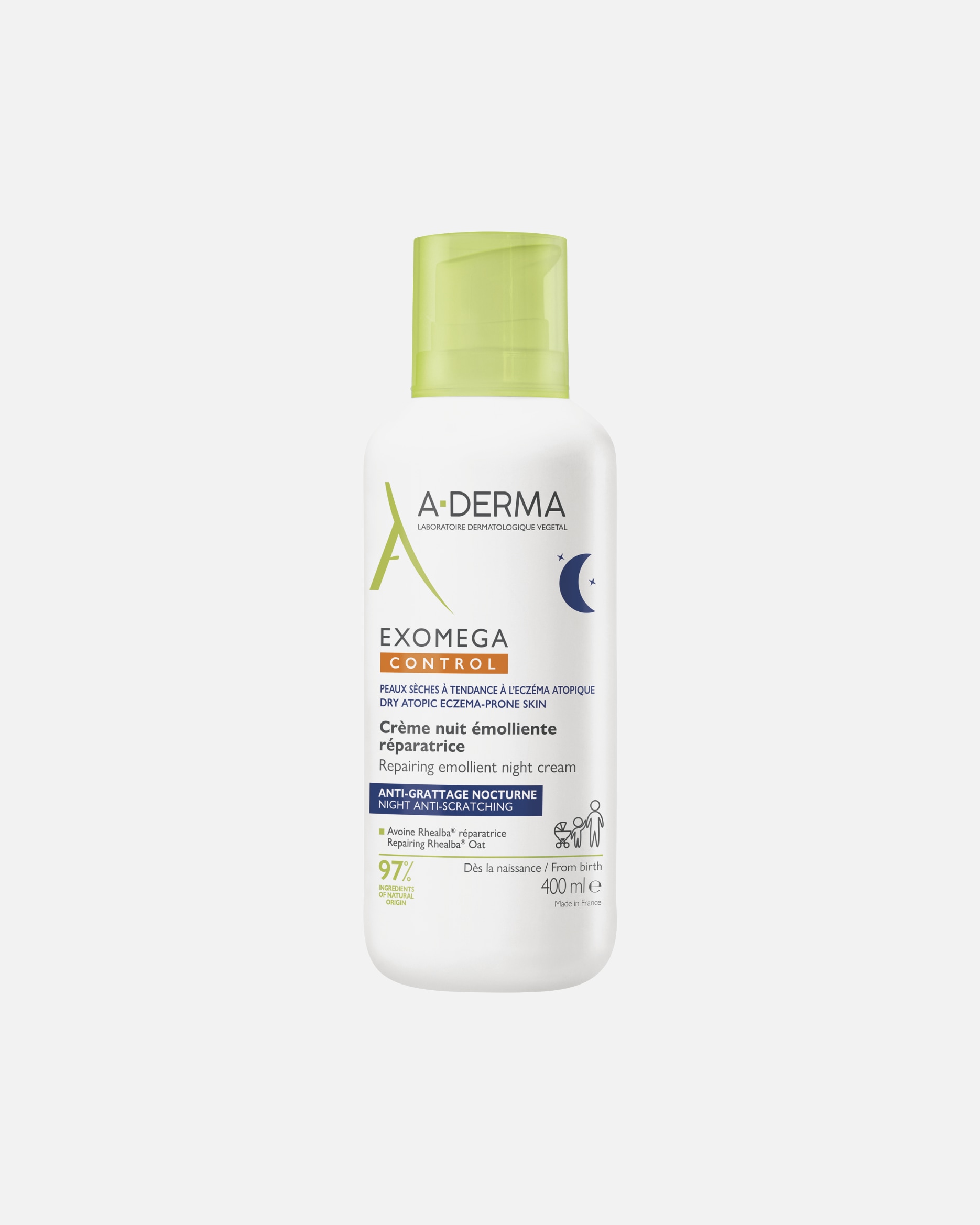 Crème de nuit pour Unisexe A-DERMA Exomega Control 400 ml