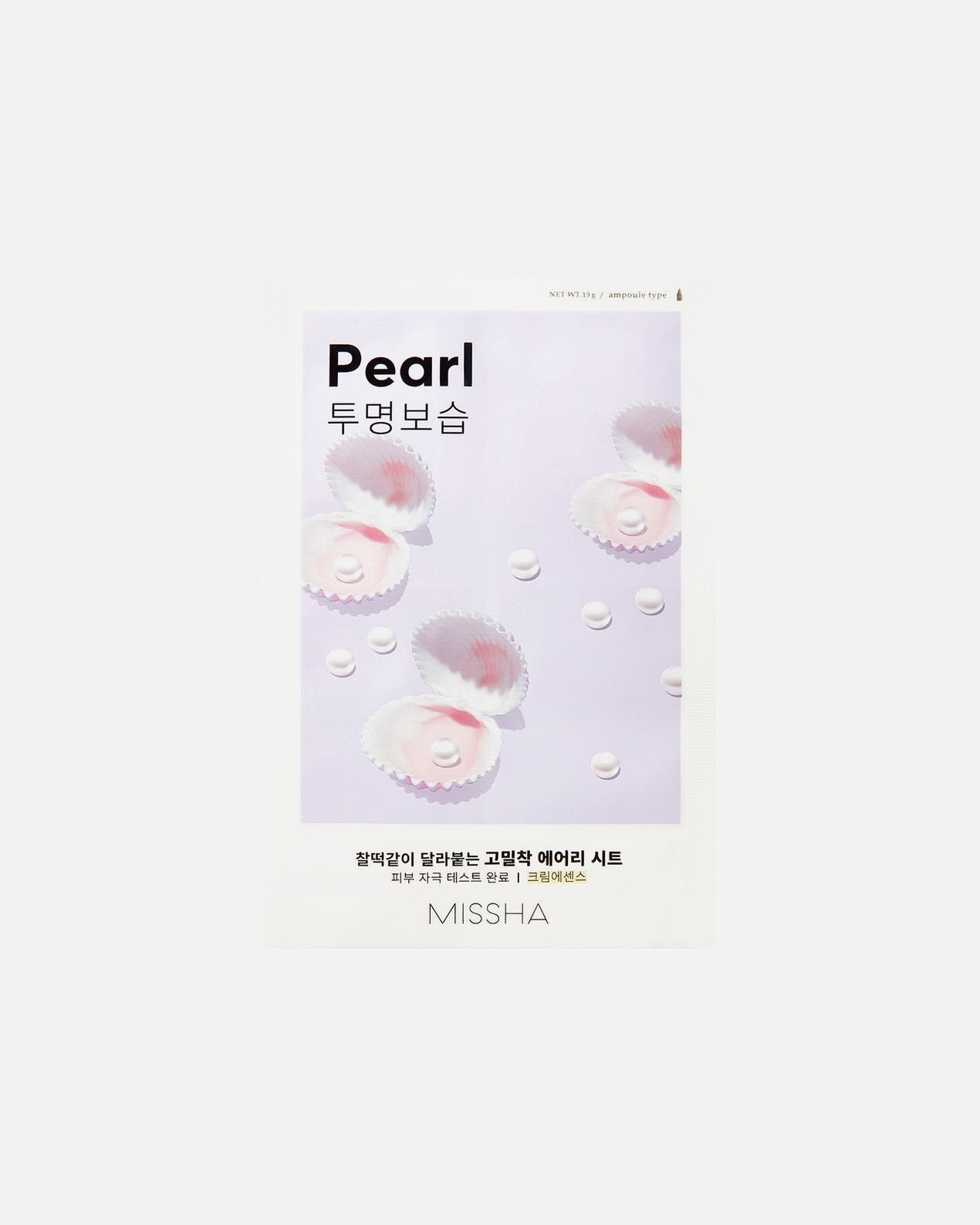 Masque hydratant pour Unisexe Missha Airy Fit Mask Pearl 19 g
