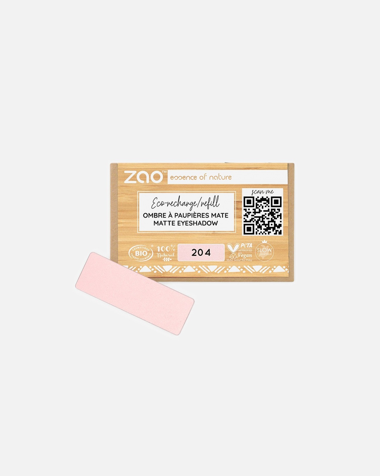 Ombre à paupières pour Unisexe ZAO Rectangle - Recharge 204 - GOLDEN OLD PINK