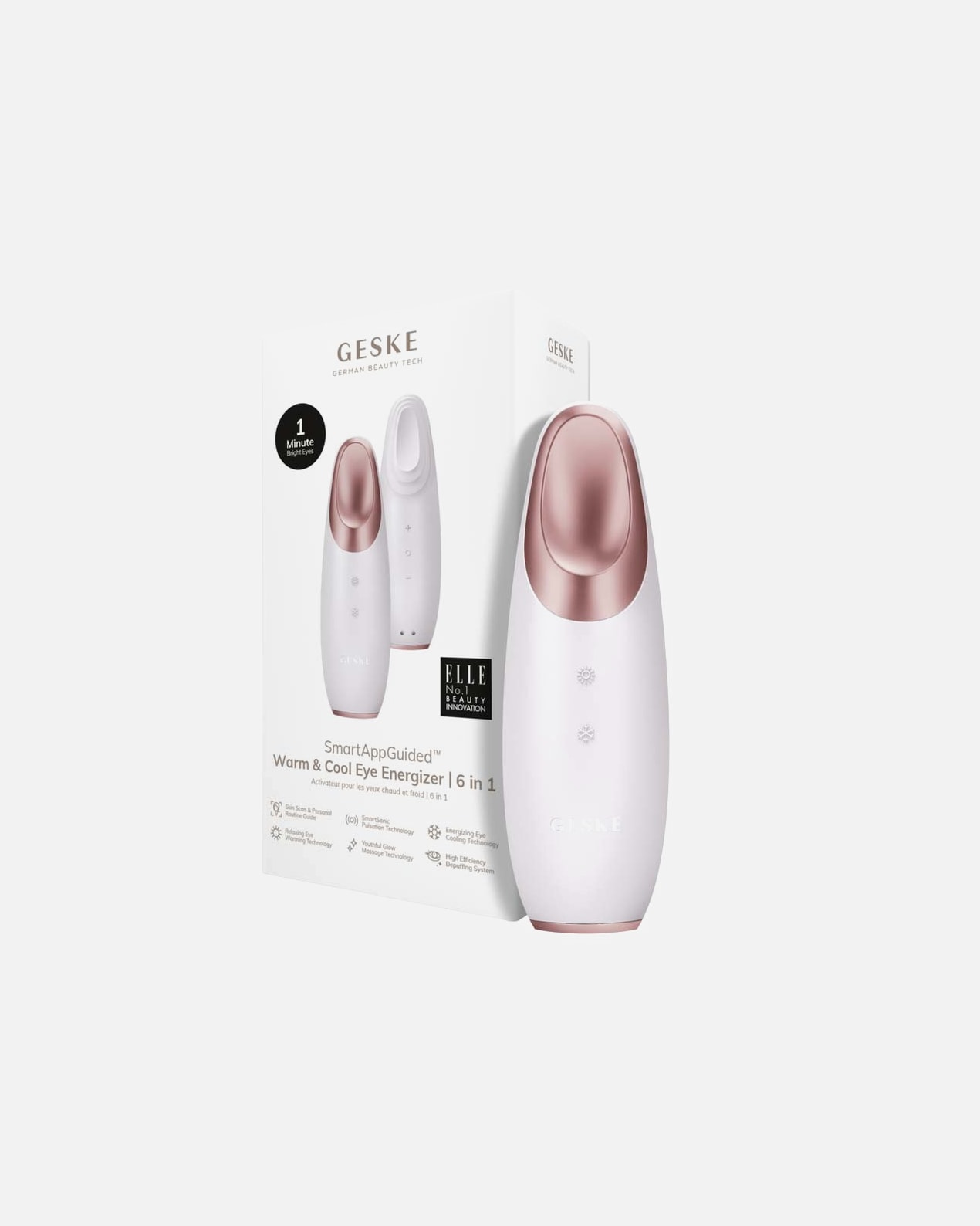 Appareil électrique de massage du visage pour Unisexe Geske SmartAppGuided™ Warm & Cool Eye Energizer | 6 in 1 1 Pièce