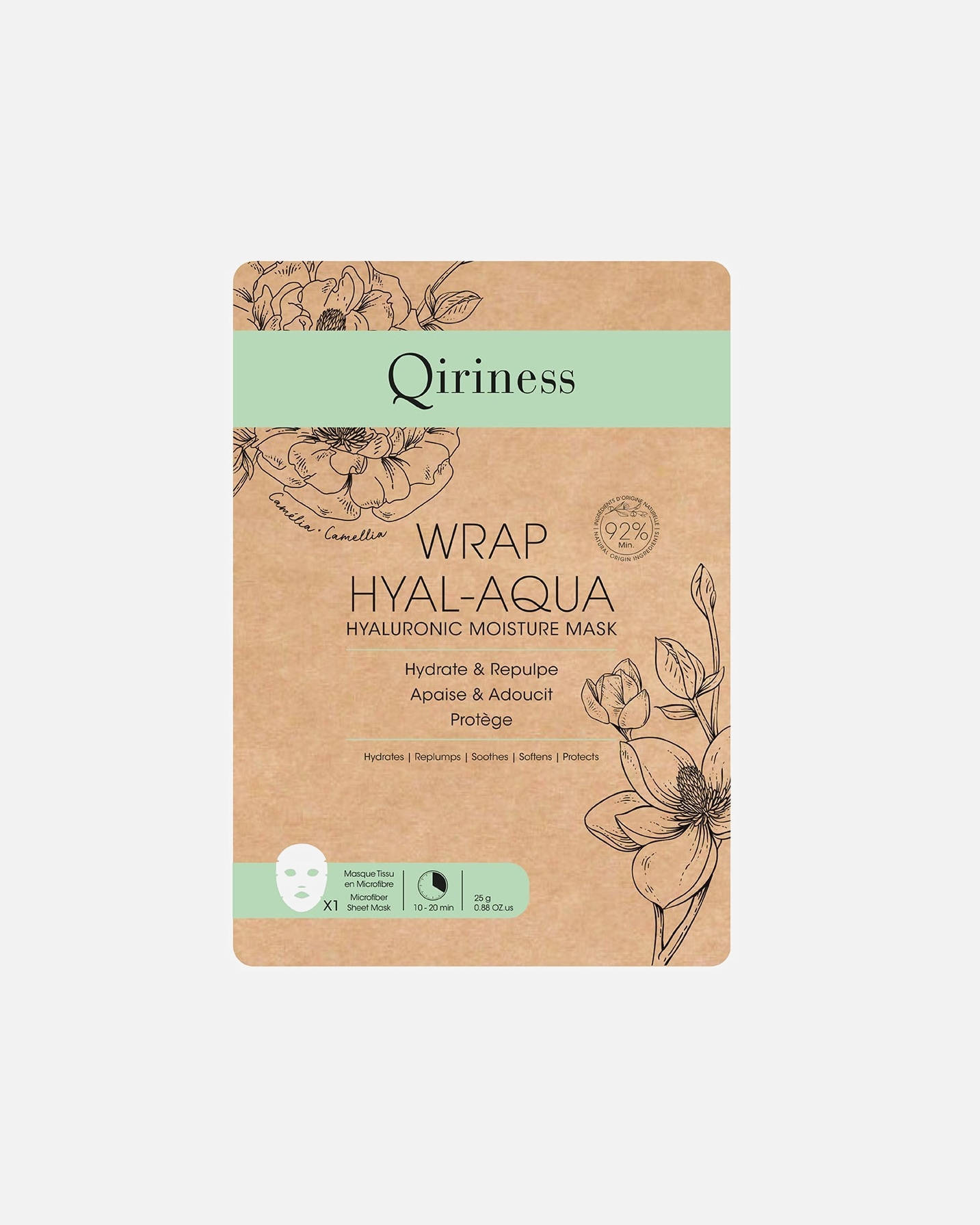Masque hydratant pour Unisexe Qiriness Wrap Hyal-Aqua 25 g