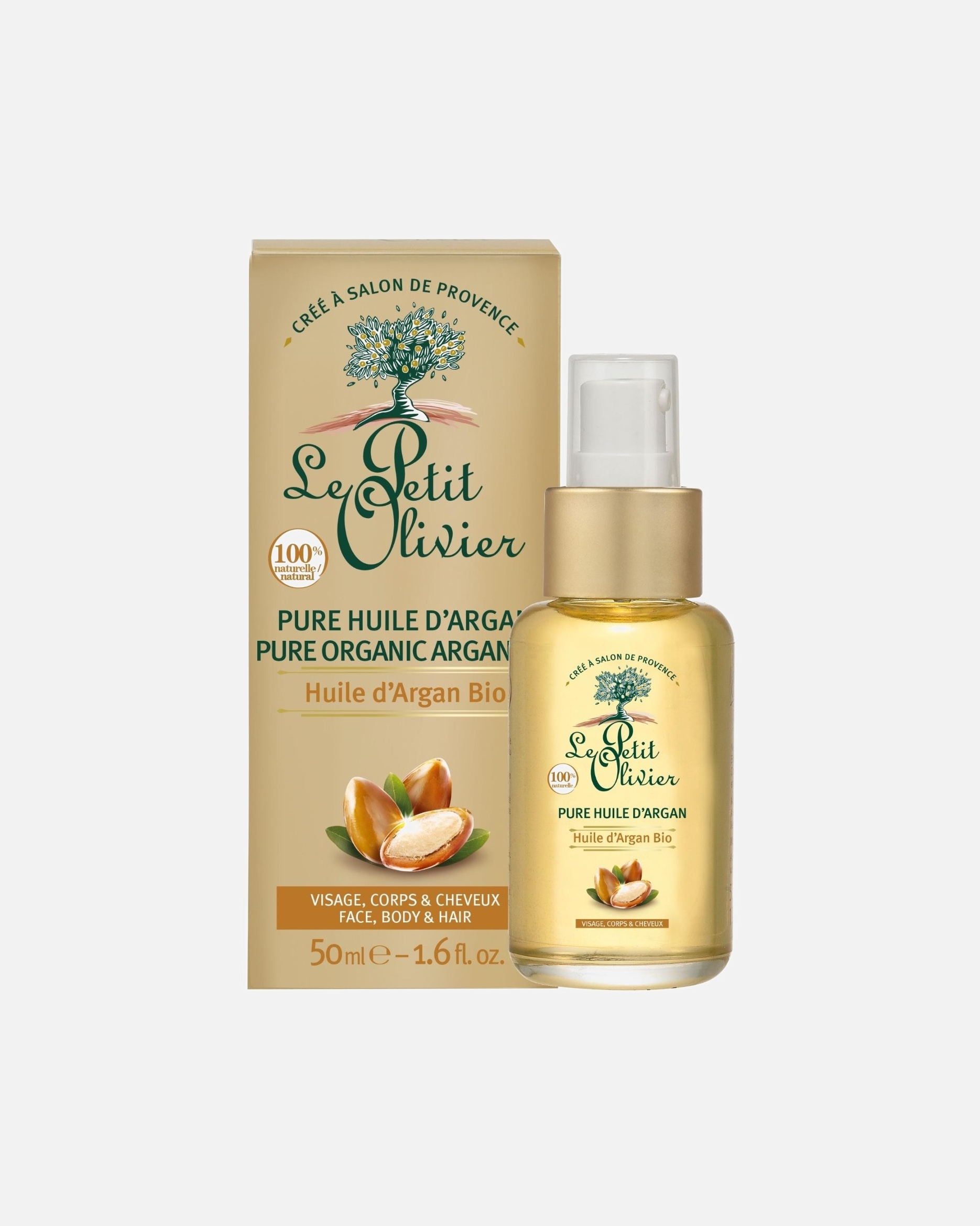 Huile visage pour Femme Le Petit Olivier Pure Huile d'Argan Huile d'Argan Bio 50 ml