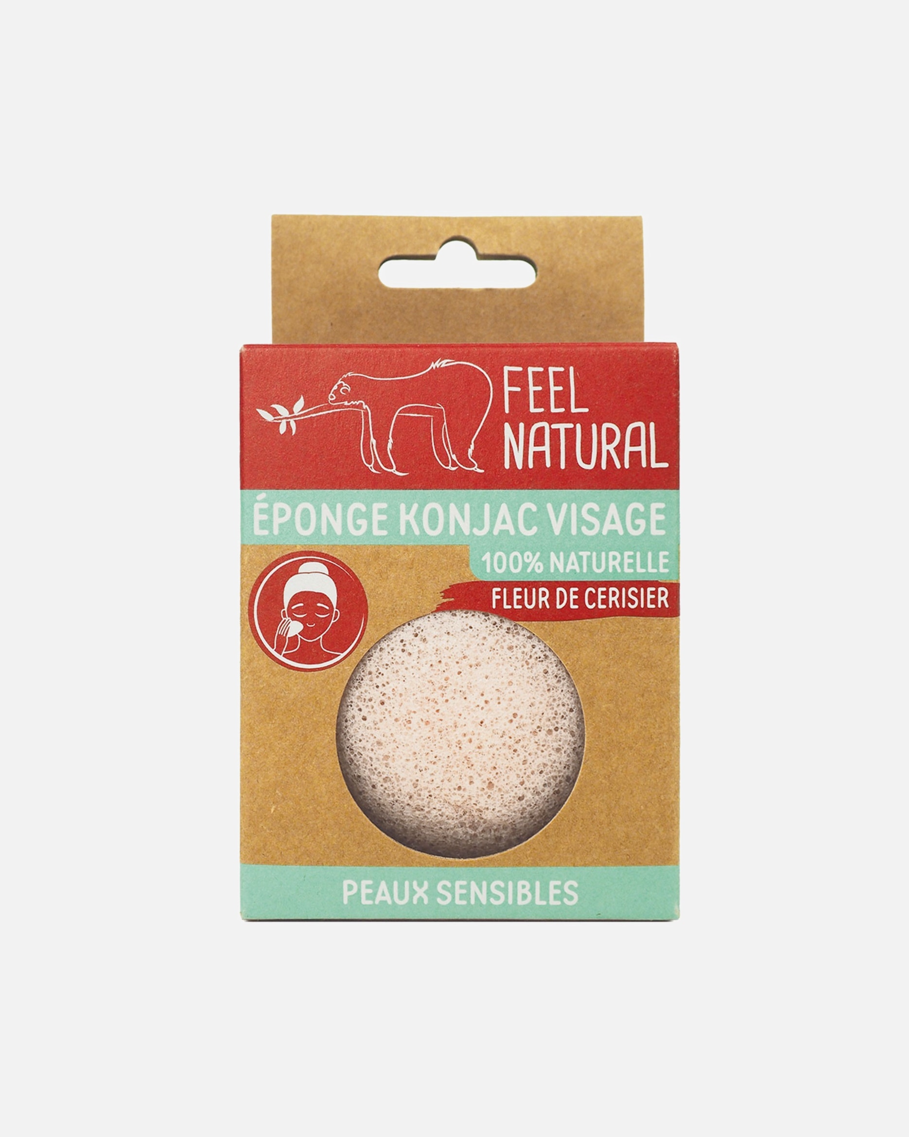Éponge pour Unisexe Feel Natural Eponge Konjac Visage FLEUR DE CERISIER