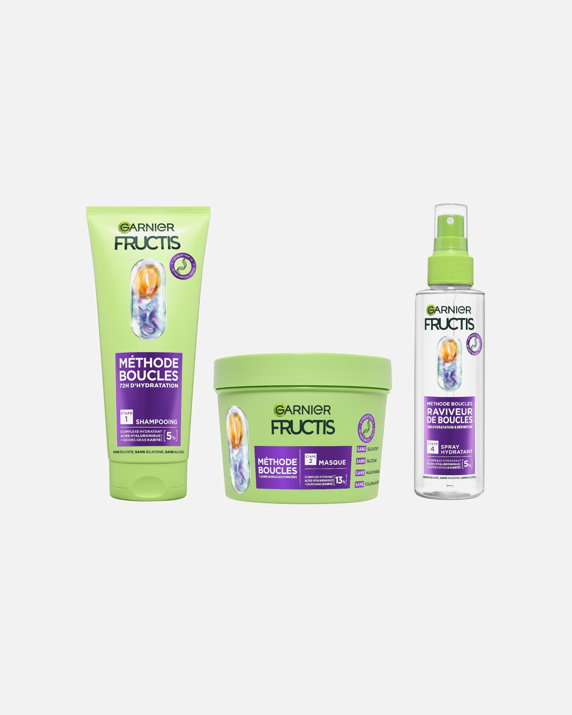 Coffret soin cheveux pour Unisexe Garnier Fructis Routine Méthode Boucles 1 unité
