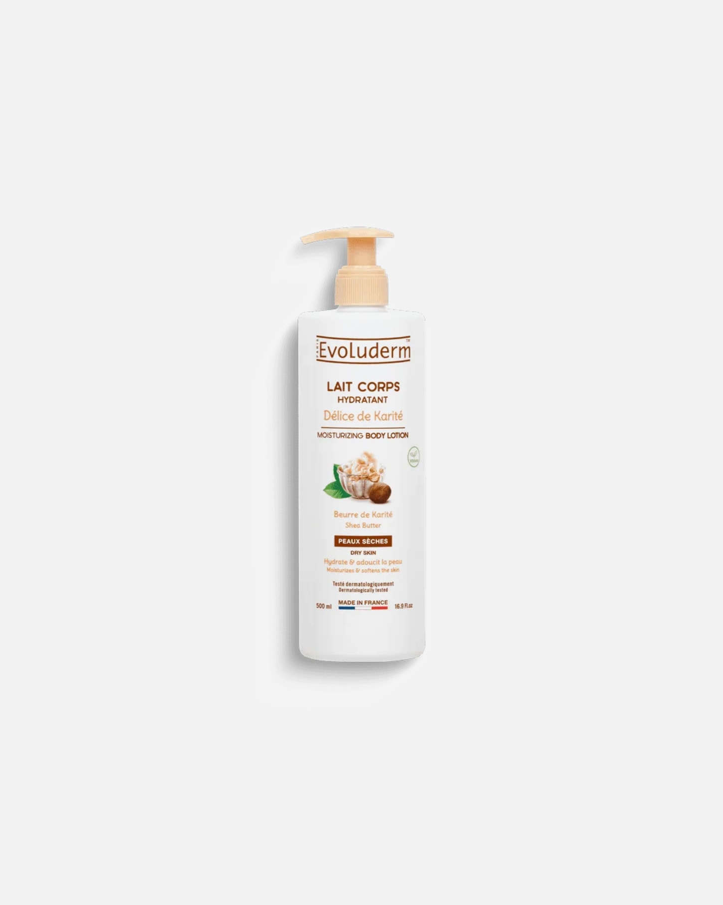 Lotion pour le corps pour Unisexe Evoluderm Lait Corps Hydratant Délice de Karité 500 ml