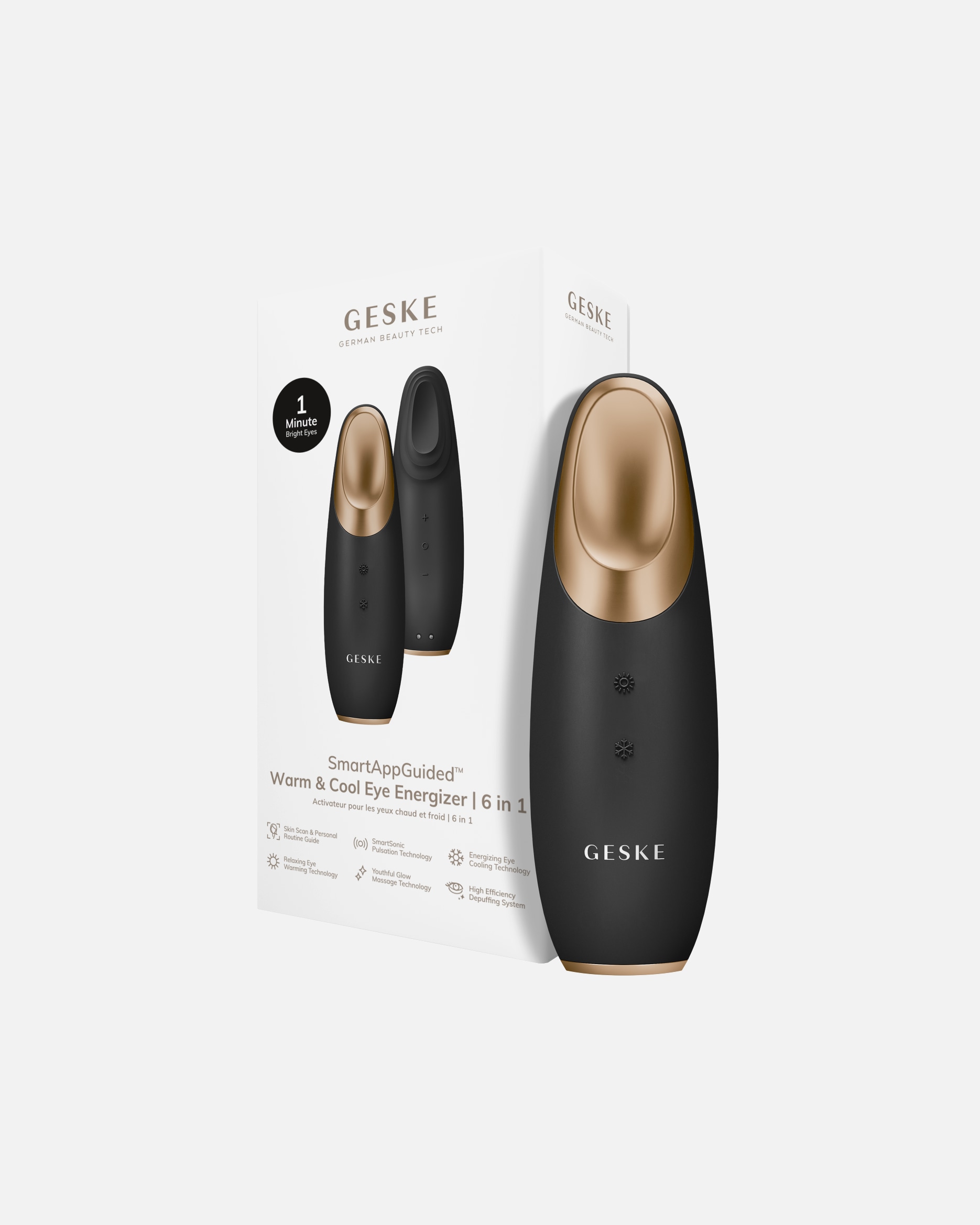 Appareil électrique de massage du visage pour Unisexe GESKE SmartAppGuided™ Warm & Cool Eye Energizer | 6 in 1 1 Pièce