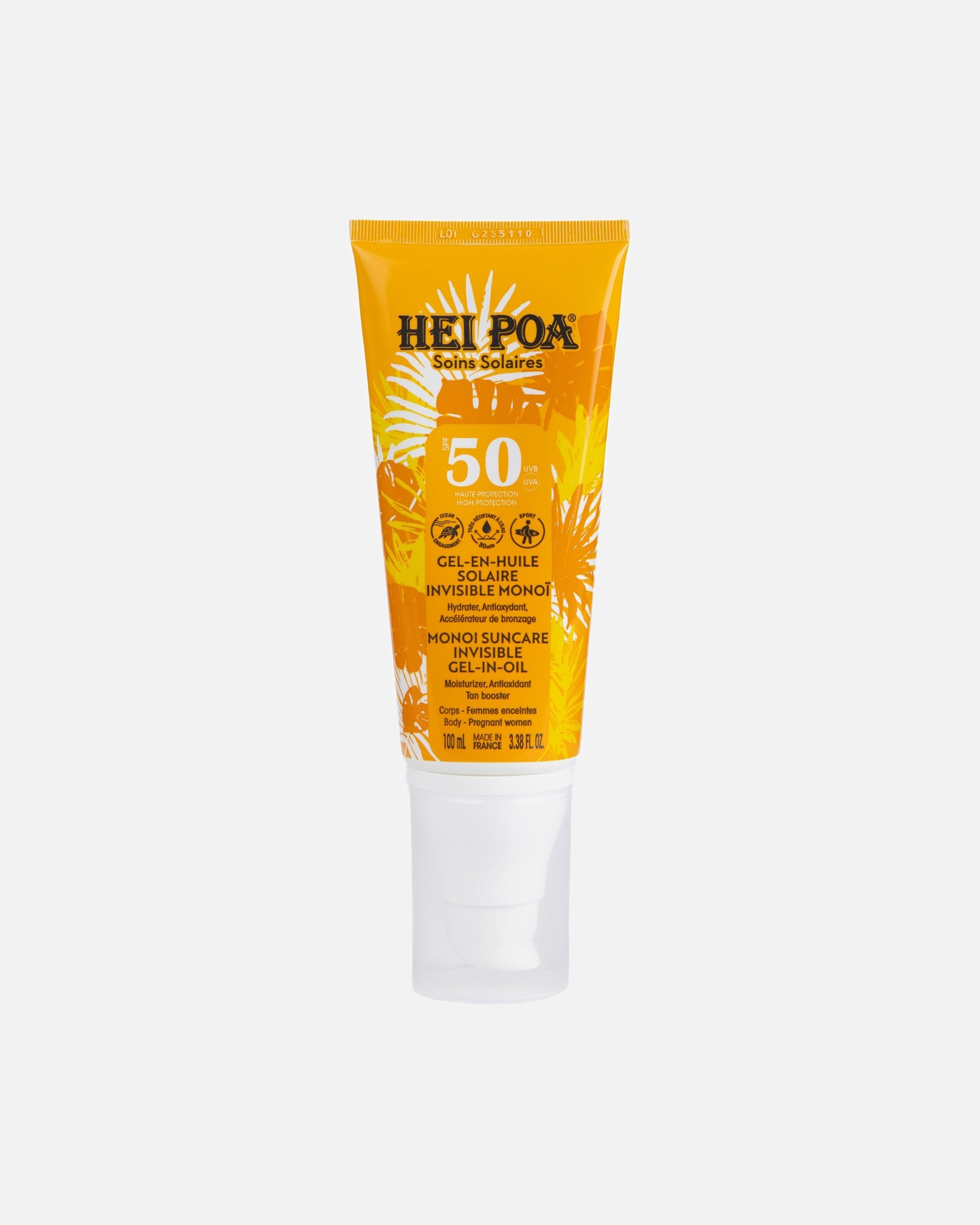 Crème solaire pour Unisexe HEI POA Default Brand Line GEL-EN-HUILE SOLAIRE INVISIBLE MONOI SPF50 100 ml