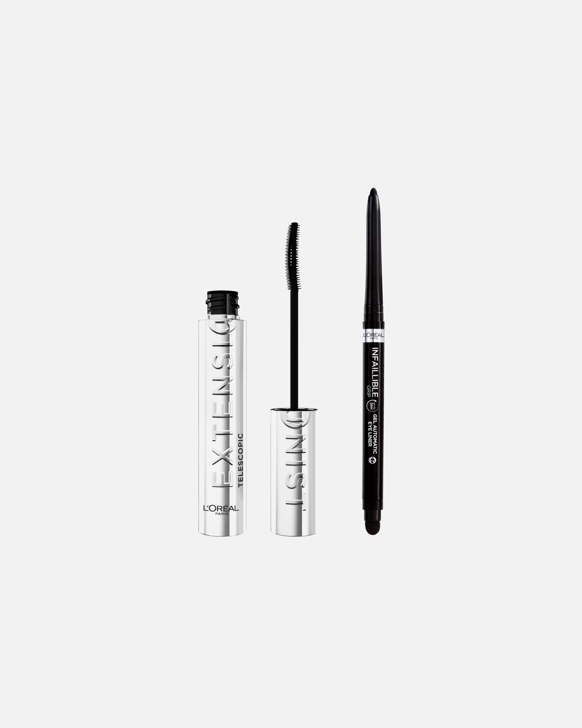 Coffret de maquillage pour les yeux pour Unisexe L’Oréal Paris Lot Mascara Telescopic Extensionist et Infaillible Grip Liner Gel Automatic Opalescent 1 unité