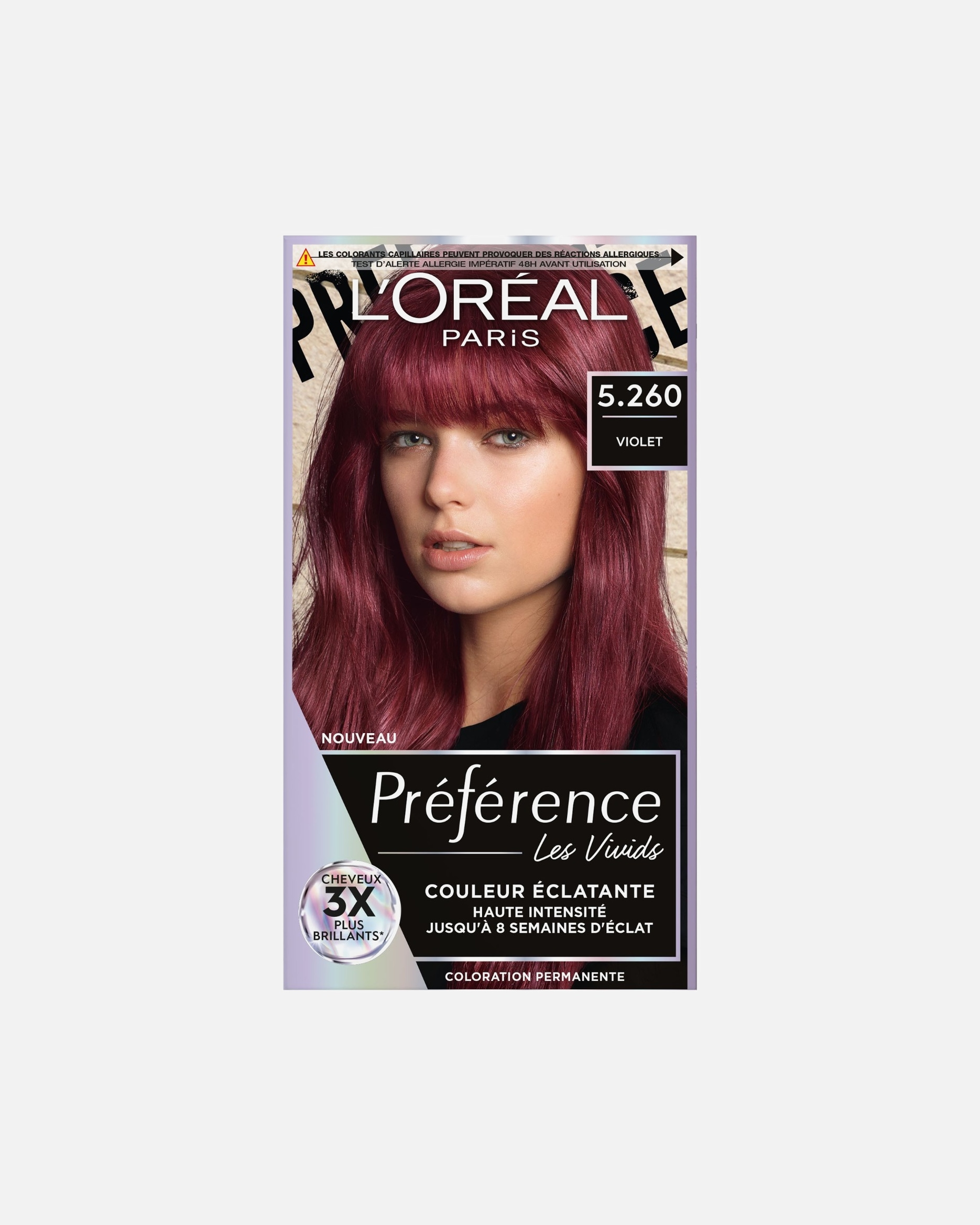 Coloration cheveux pour Femme L’Oréal Paris Préférence Couleur Éclatante 5.260 Violet