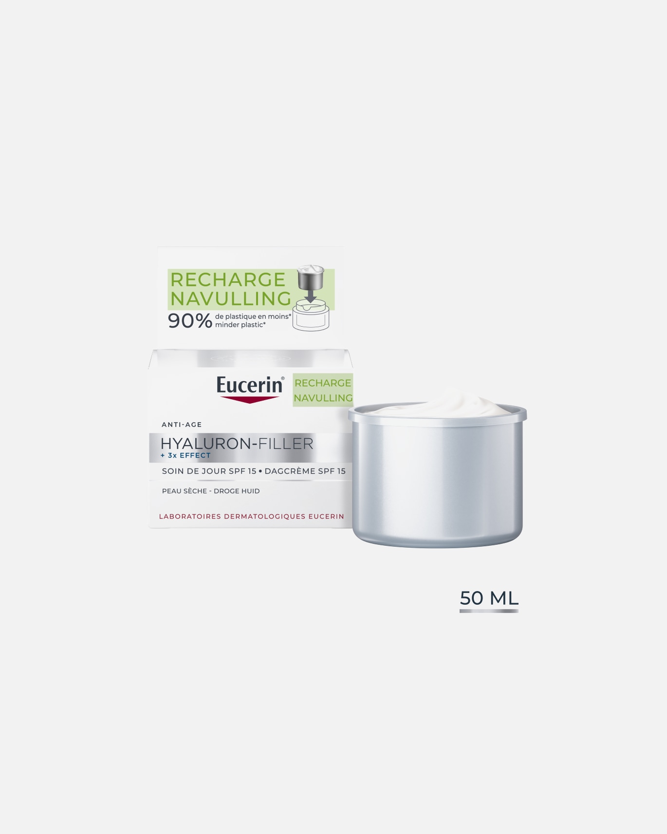 Crème de Jour pour Unisexe Eucerin Hyaluron-Filler + 3x 50 ml