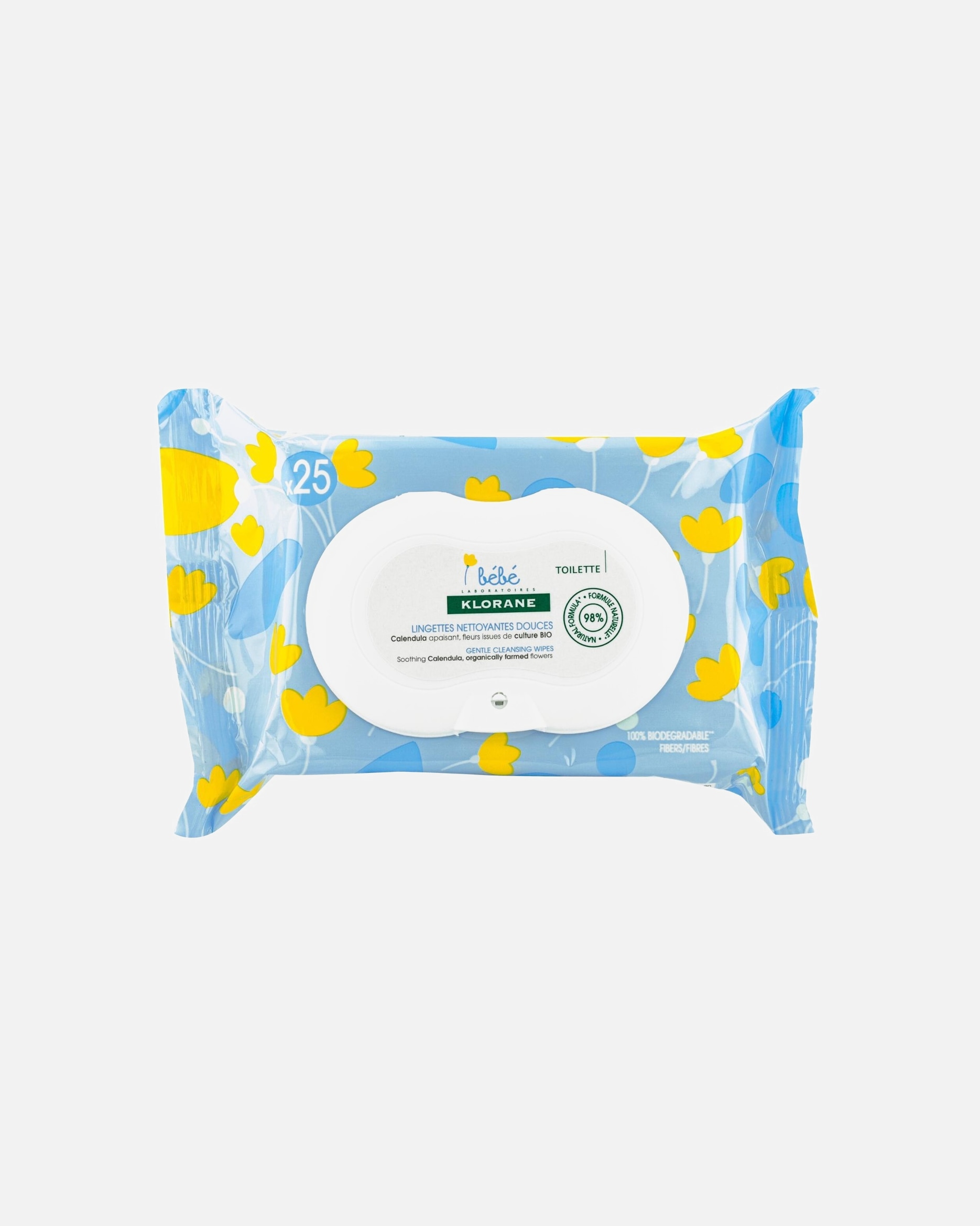 Démaquillant pour Unisexe Klorane Lingettes nettoyantes douces 25 pièces