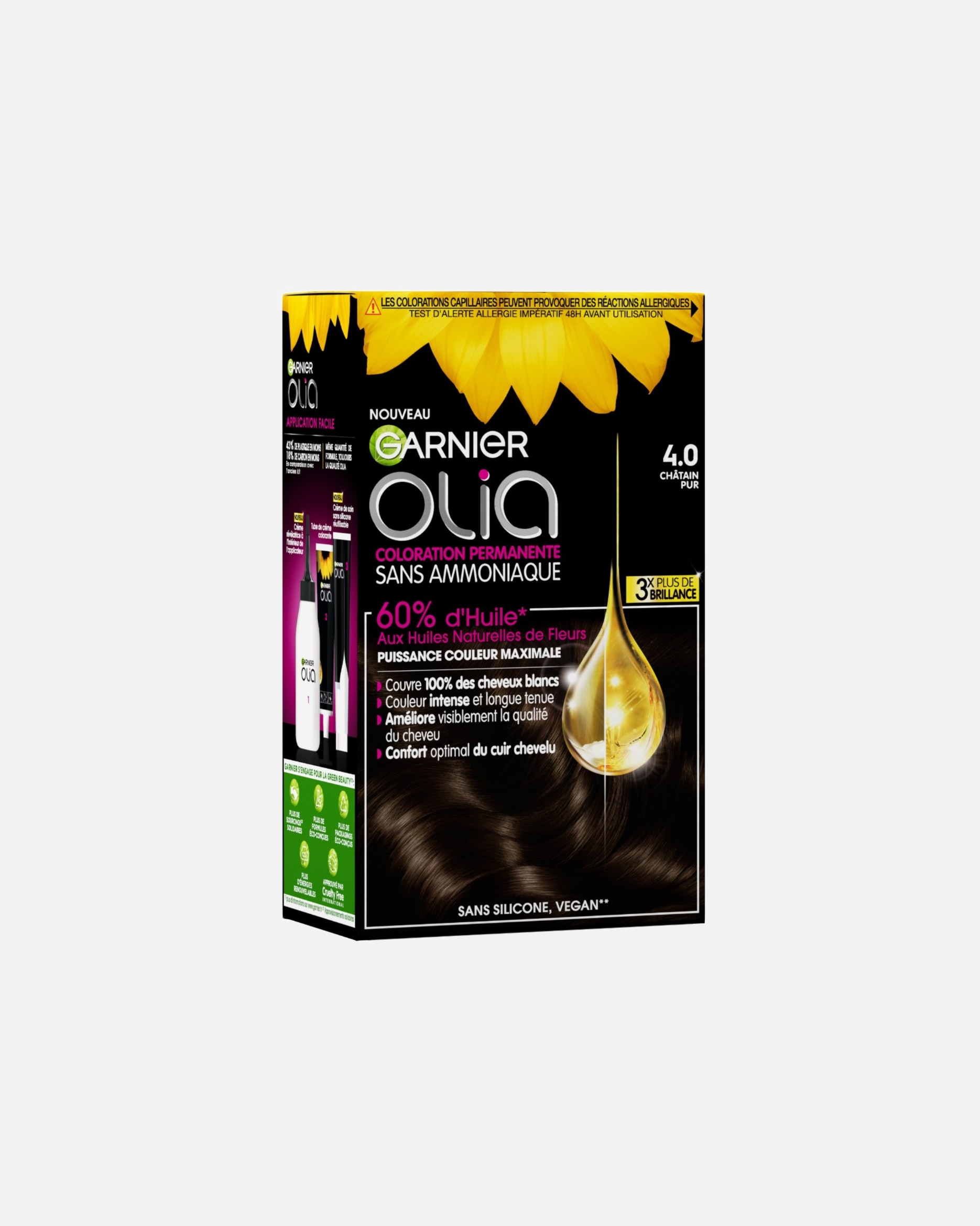 Coloration cheveux pour Unisexe Garnier Olia 4.0 - Chatain Pur