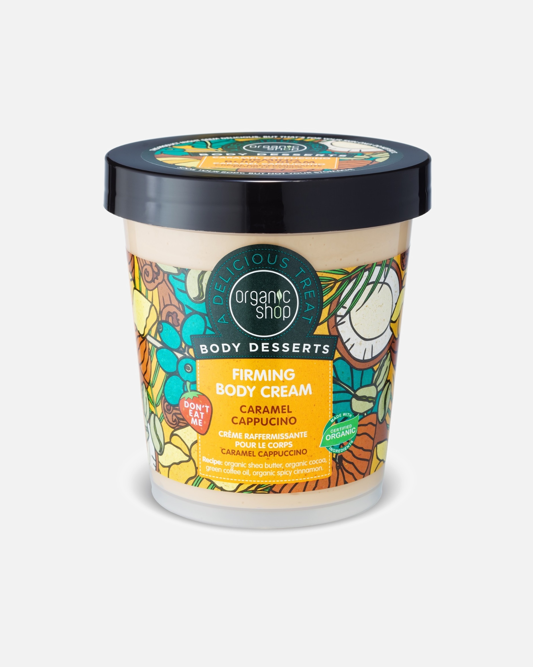 Crème pour le corps pour Unisexe Organic Shop Body Desserts Crème Raffermissante Capuccino Caramel 450 ml