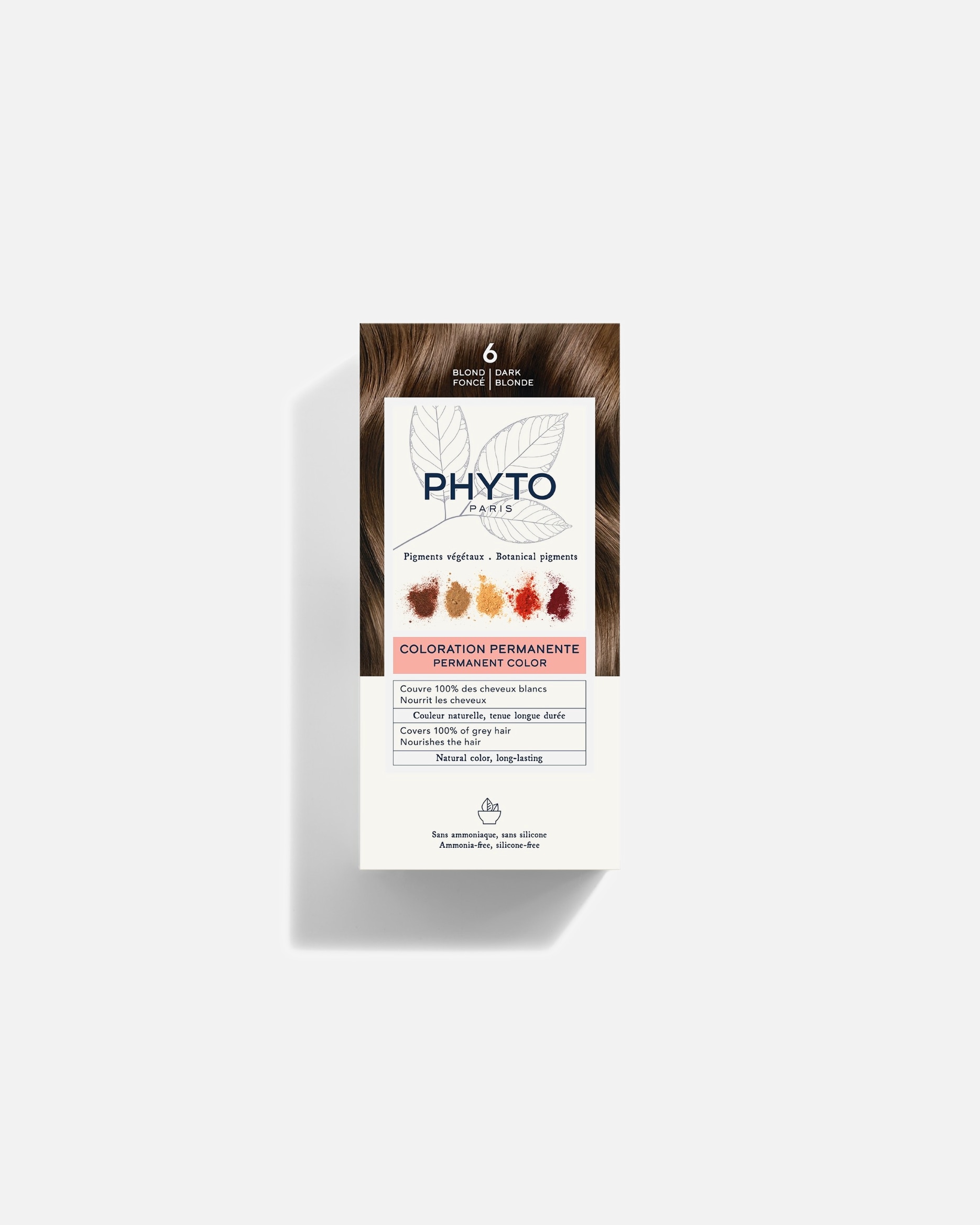 Coloration cheveux pour Unisexe Phyto Coloration Permamente - pigments végétaux 6 Blond Foncé