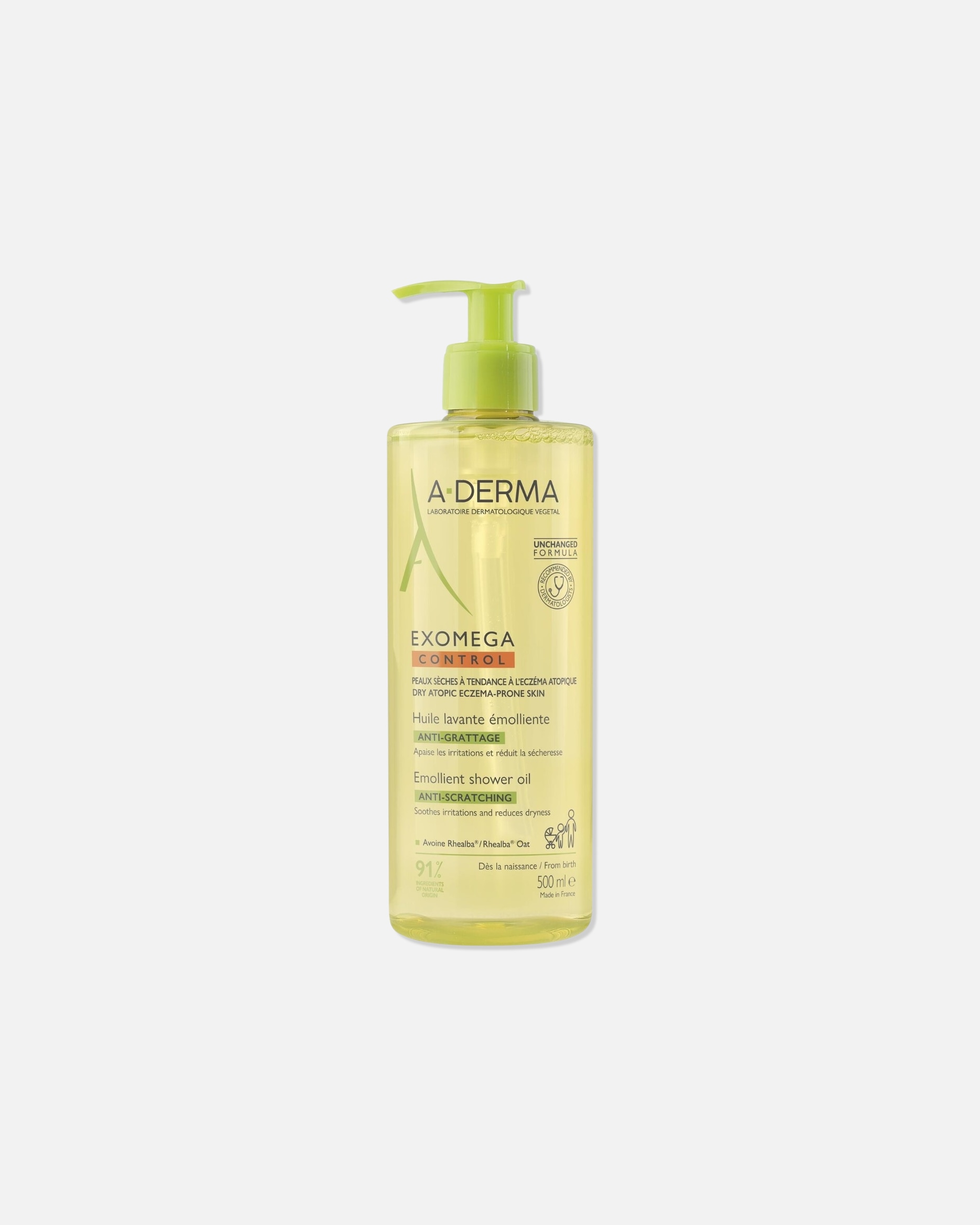 Huile de douche pour Unisexe A-DERMA Exomega Emolliente anti-démangeaisons 500 ml