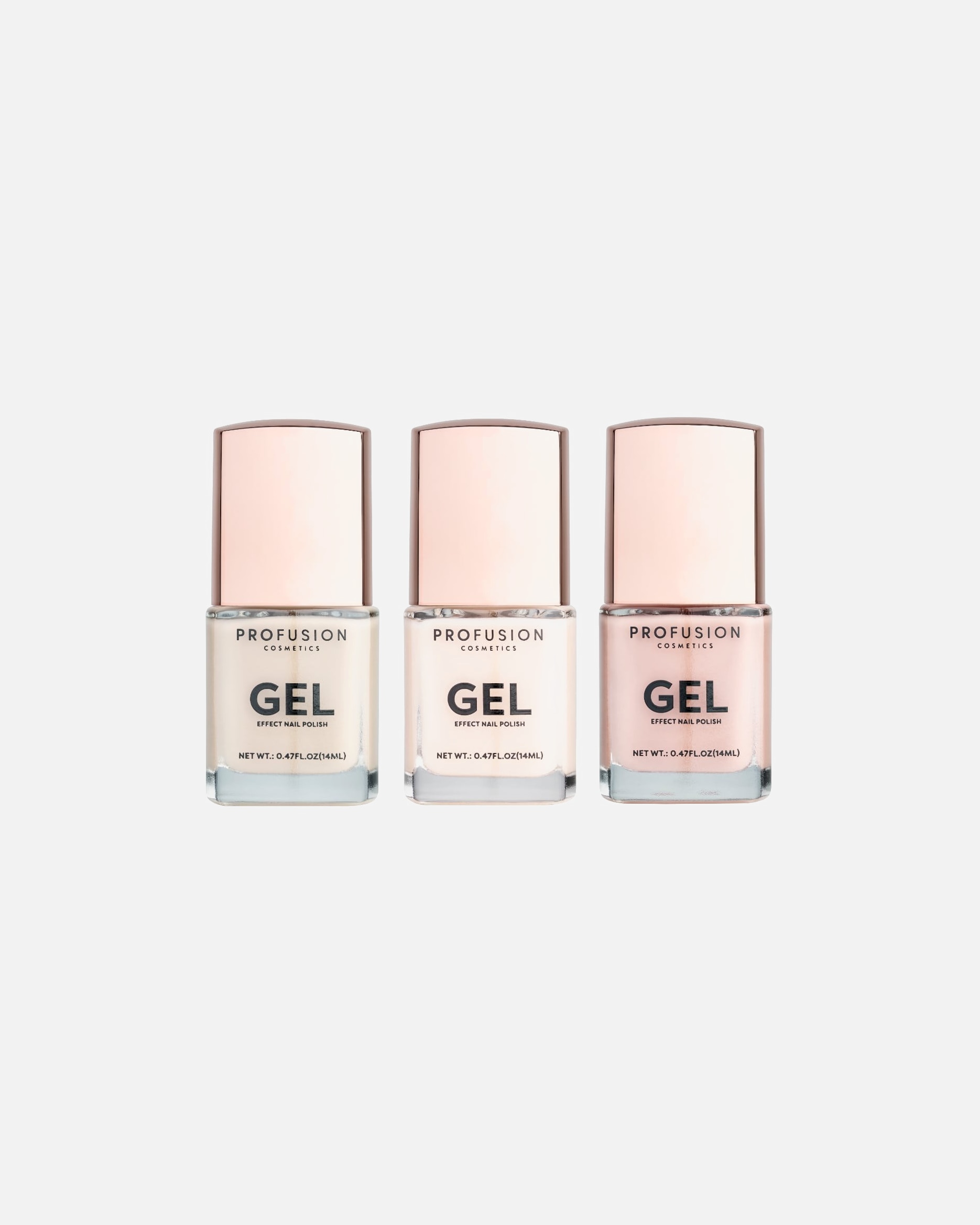 Coffret de vernis à ongles pour Unisexe Profusion Set 3 vernis effet gel Go-to Neutrals