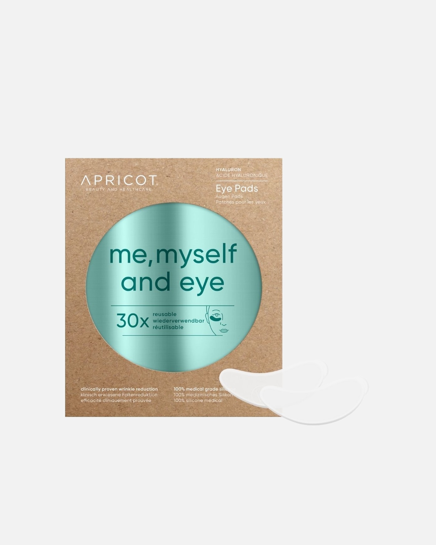 Patchs yeux pour Unisexe Apricot Acide Hyaluronique Patches pour les yeux "me, myself and eye" 2 Unités
