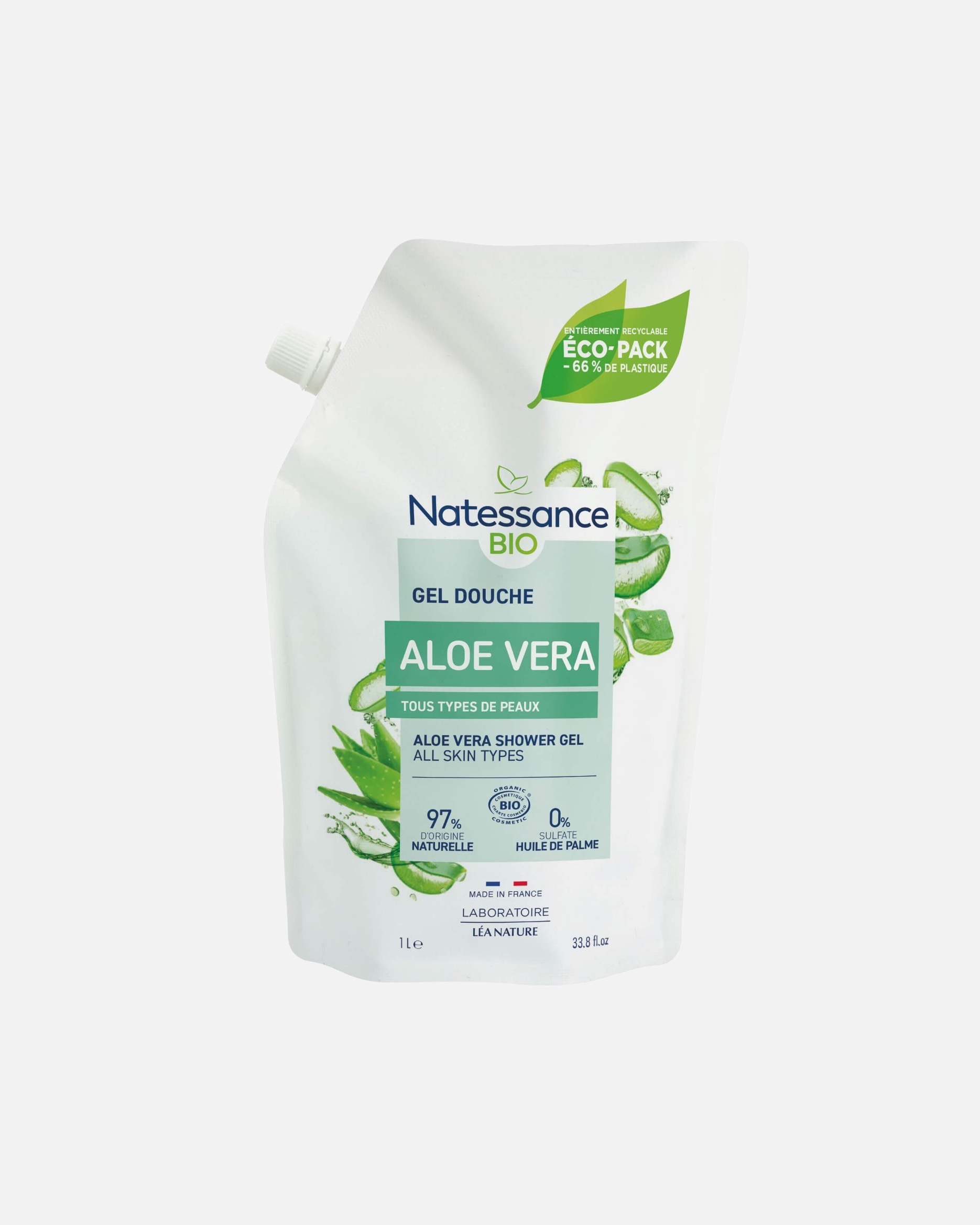 Gel douche pour Unisexe Natessance Default Brand Line Vivifiant Aloe Vera 1000 ml - Recharge