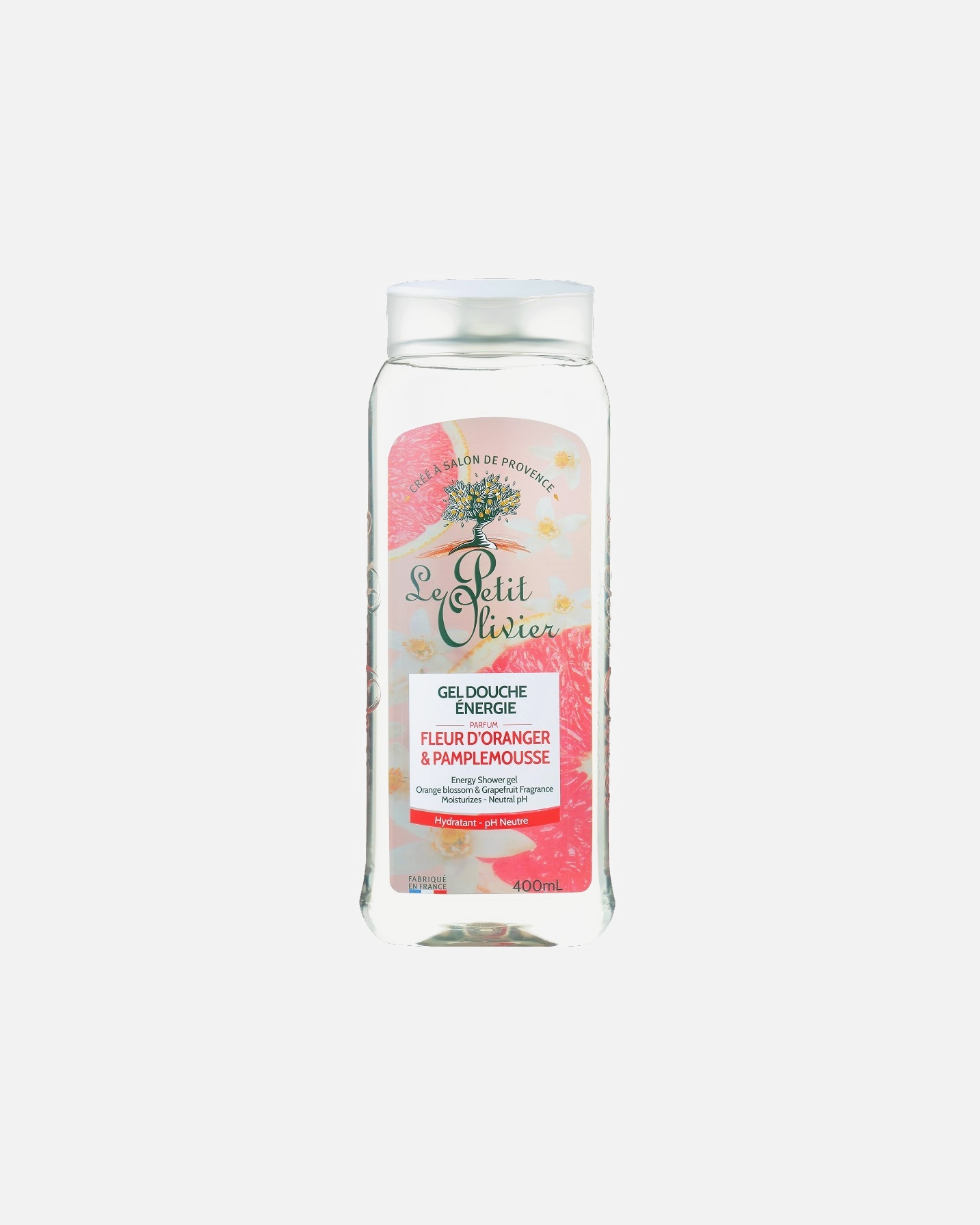Gel douche pour Unisexe Le Petit Olivier Énergie Parfum Fleur d’Oranger & Pamplemousse 400 ml
