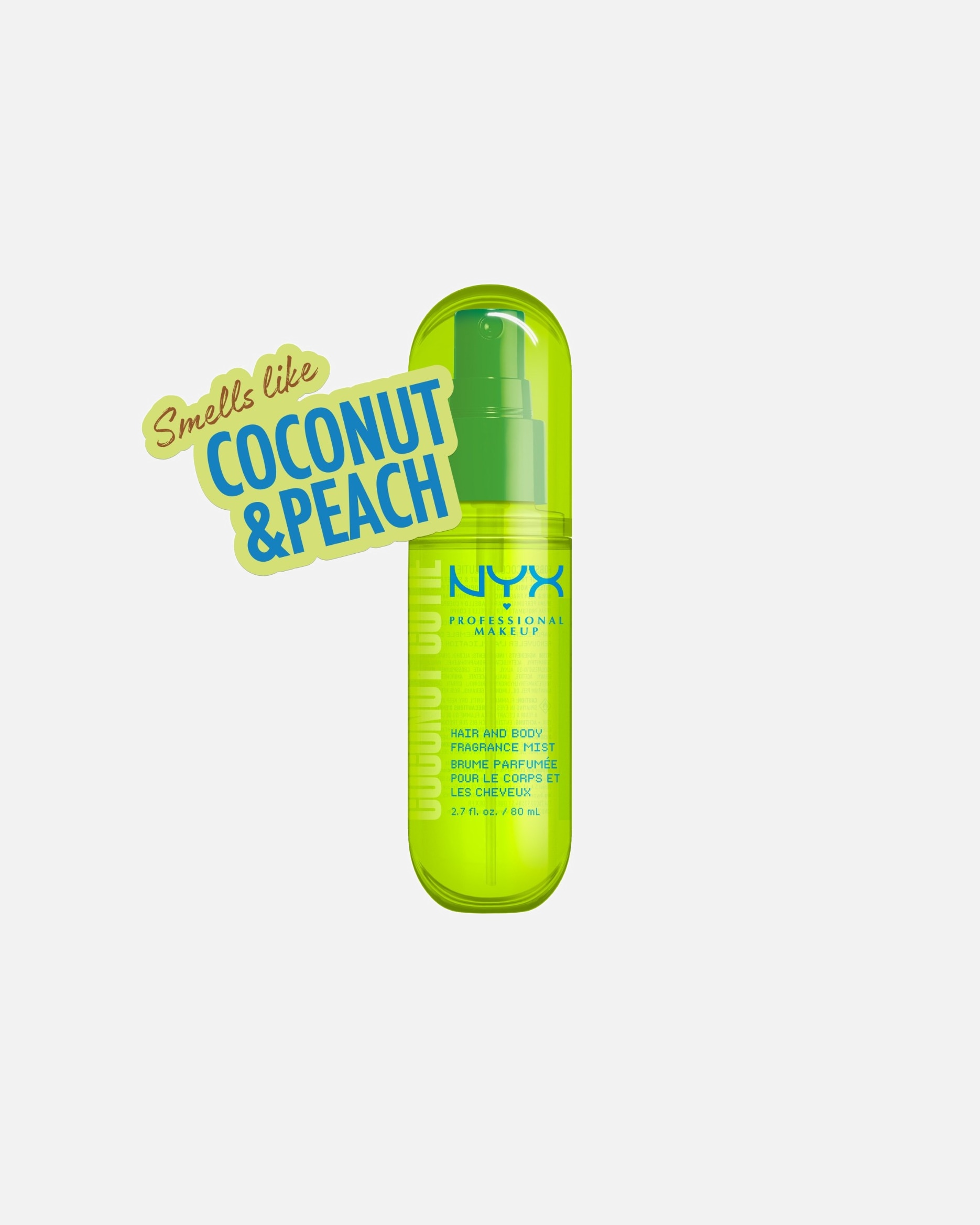 Spray pour le corps pour Unisexe NYX Professional Makeup Fat Oil Body Coconut Cutie 80 ml