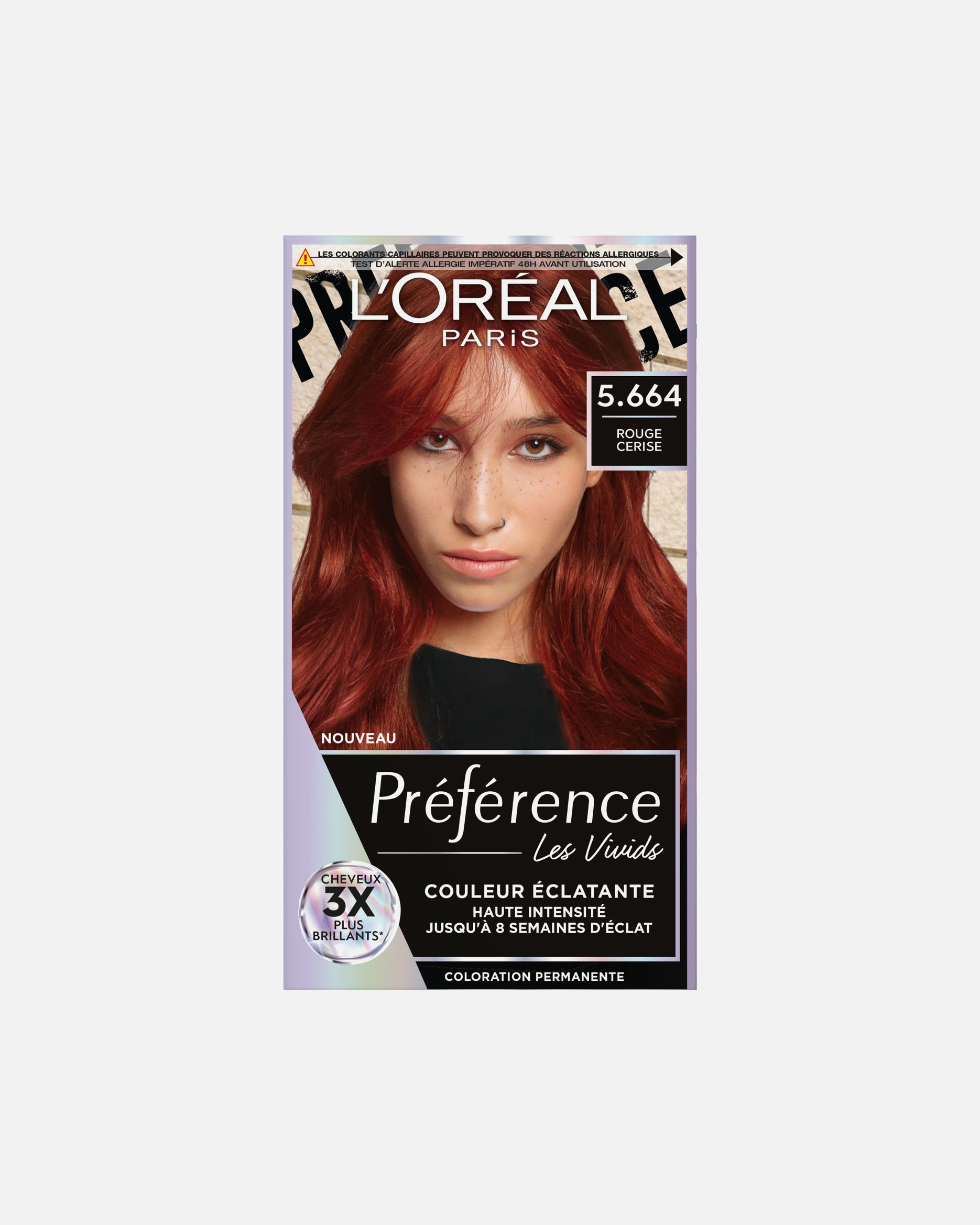 Coloration cheveux pour Femme L’Oréal Paris Préférence Couleur Éclatante 5.664 Rouge Cerise