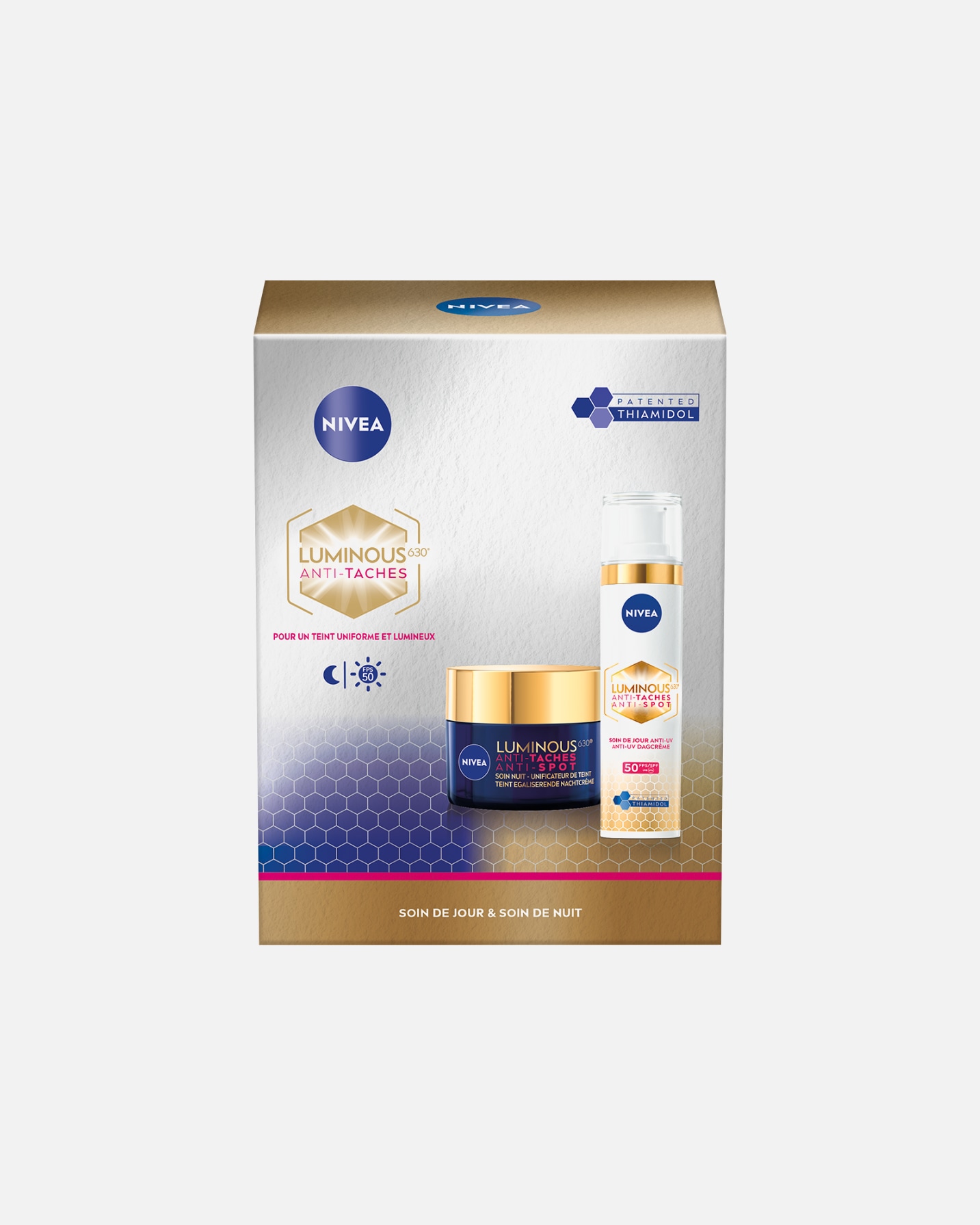 Coffret soin visage pour Femme NIVEA Luminous 630 Soin de jour et Soin de Nuit 1 unité