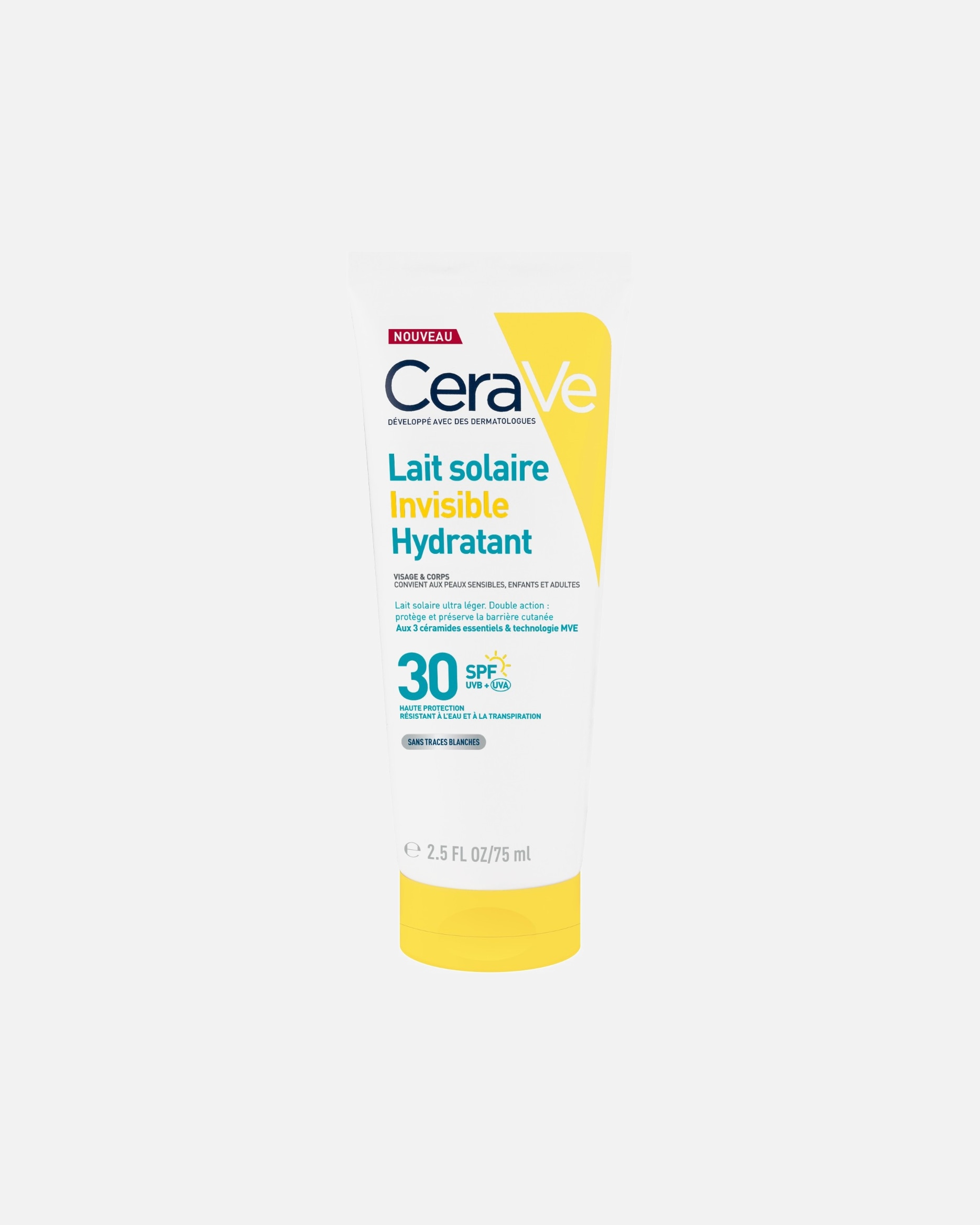 Crème solaire pour Unisexe CeraVe Lait Solaire Invisible Hydratant SPF 30 75 ml
