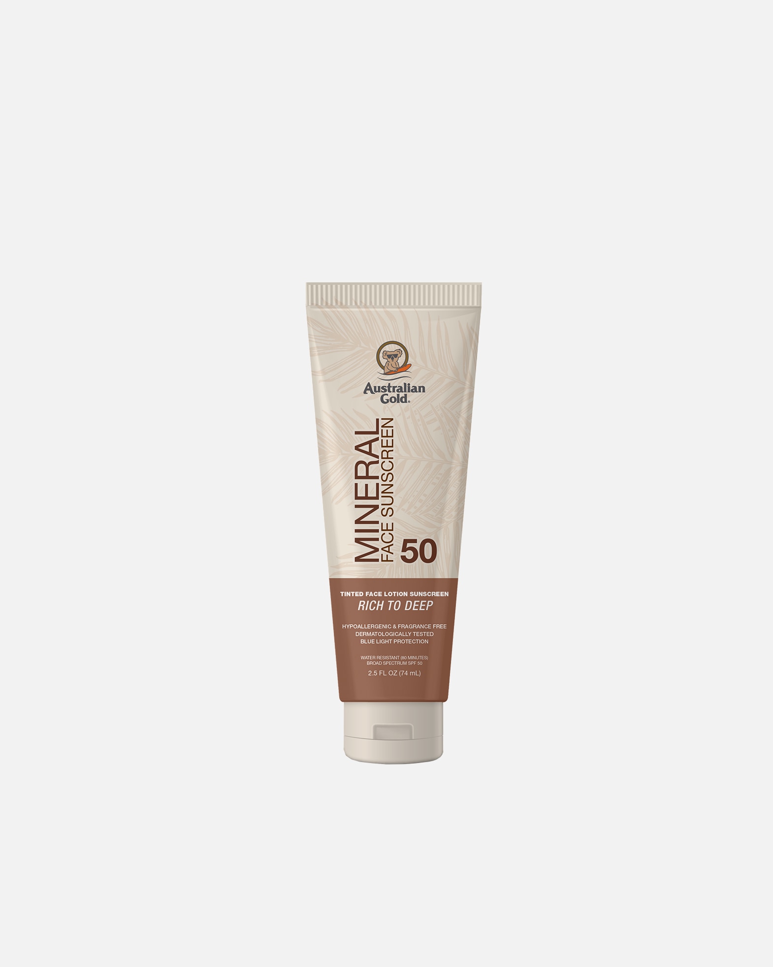 Crème solaire pour Unisexe Australian Gold SPF 50 Mineral Tinted Face Lotion Dark